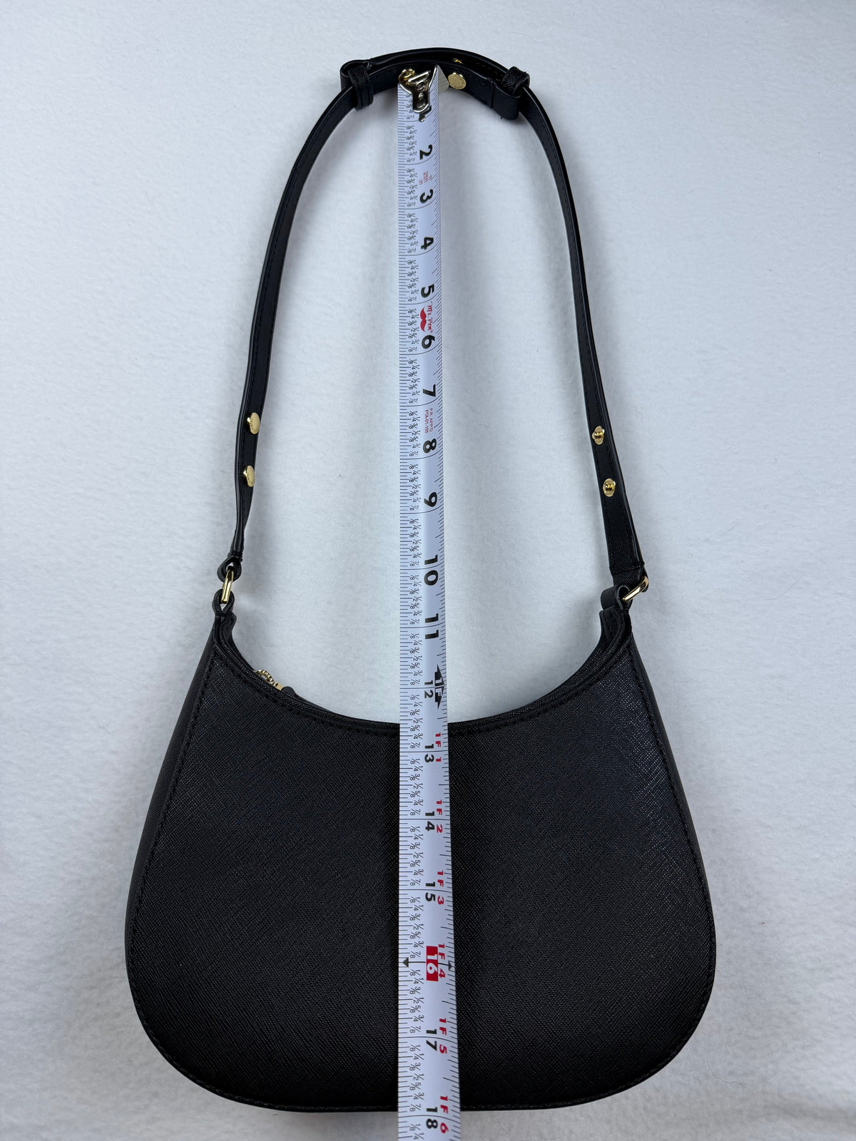 Tory Burch Black Emerson Zip Shoulder Bag Gold Hardware