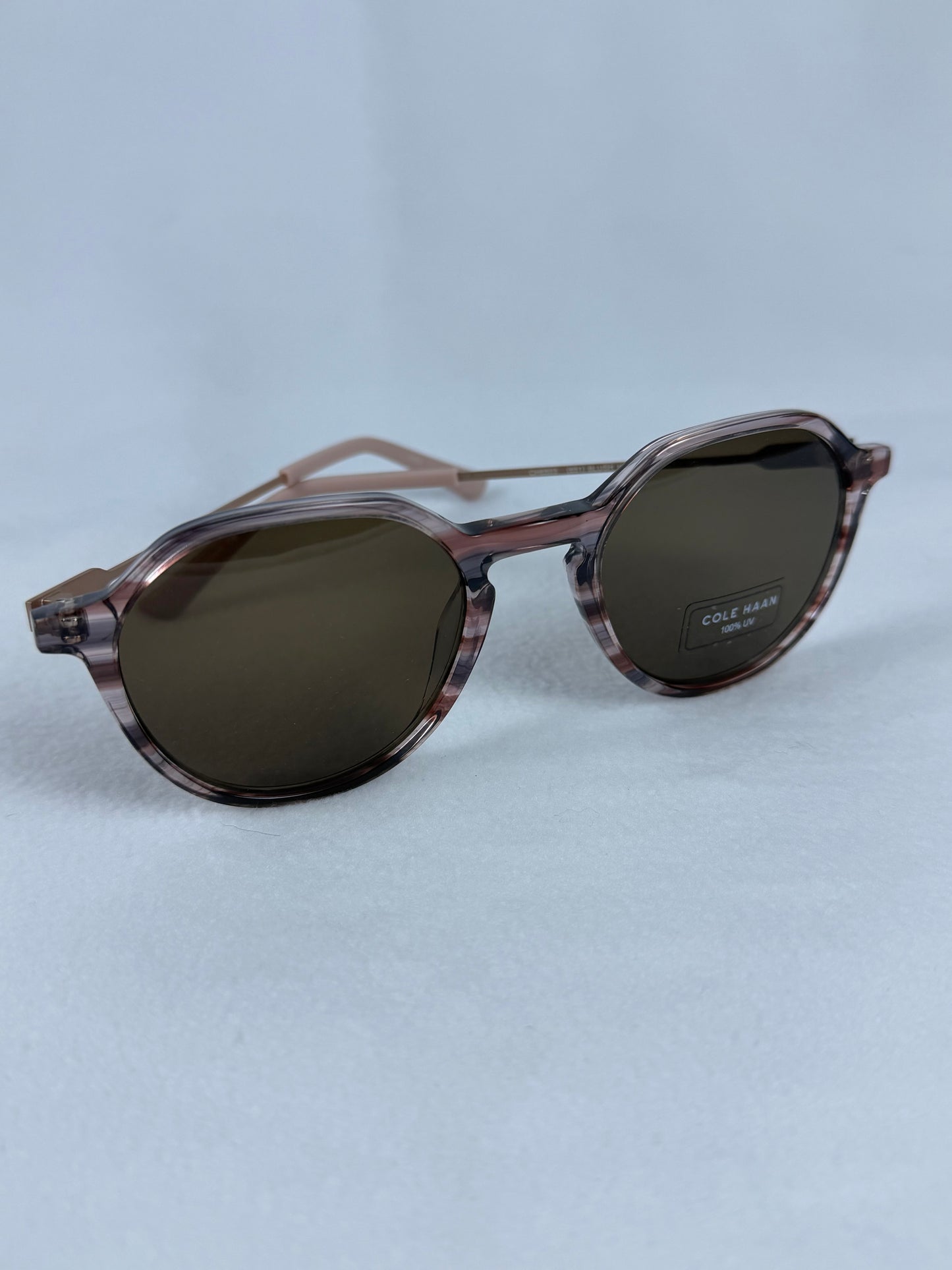 Cole Haan CH6503 Blush Horn Round Sunglasses with Case