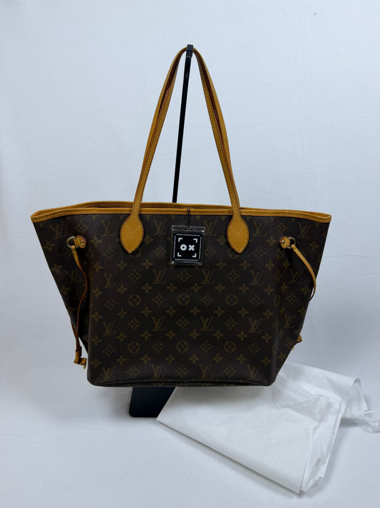 Louis Vuitton Monogram Neverfull MM Tote Bag Brown Vachetta Leather Authentic
