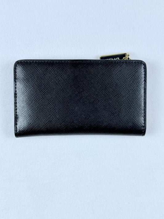 Kate Spade New York Black Saffiano Leather Snap Closure Card Case Wallet ID Holder