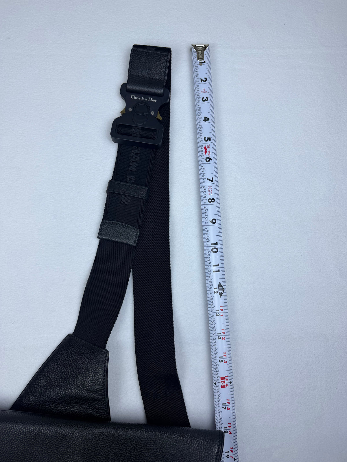 Christian Dior Black Grained Calfskin Saddle Crossbody Bum Bag