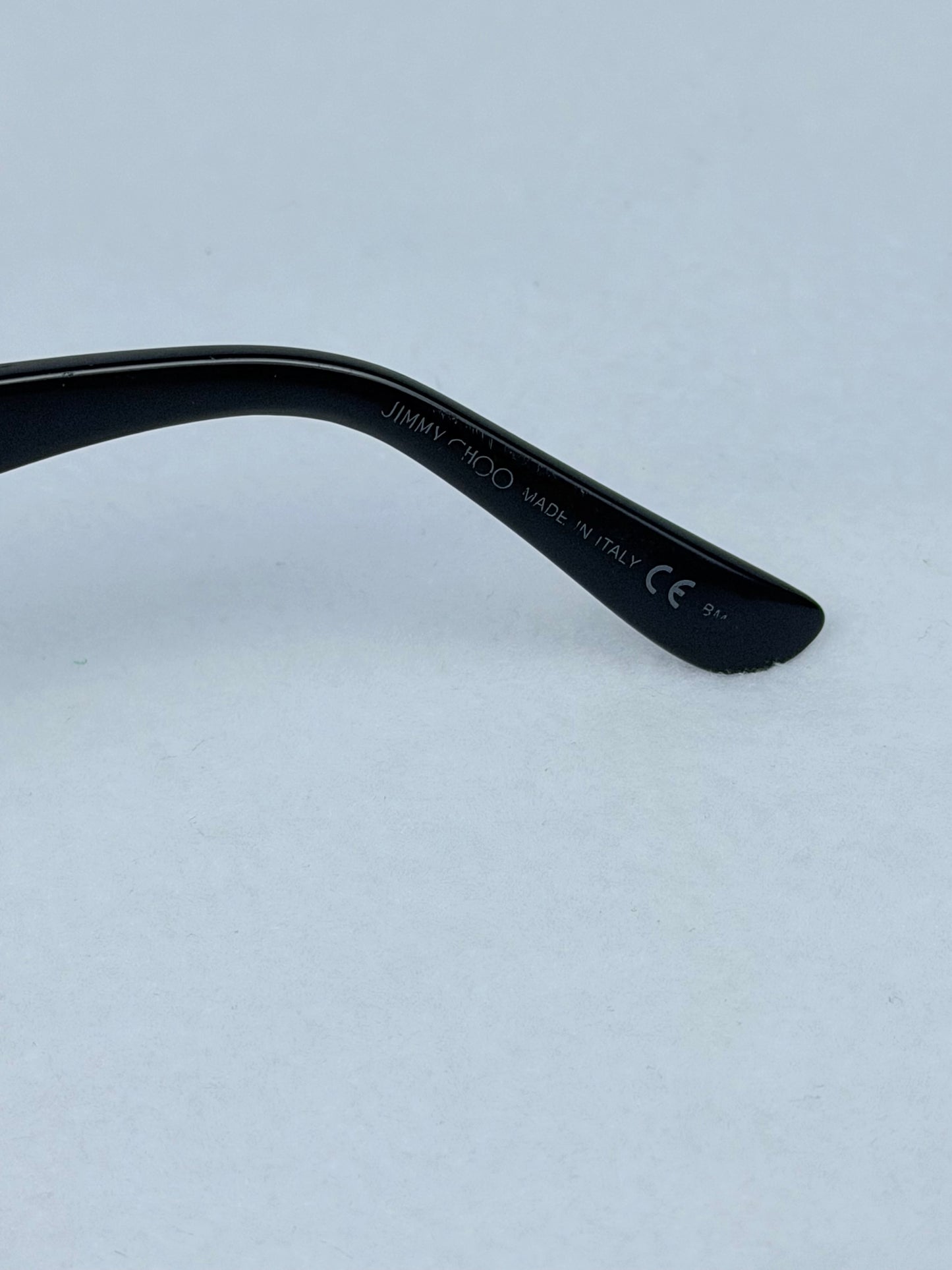 Jimmy Choo Cora/S Black Glitter Temple Sunglasses with Case