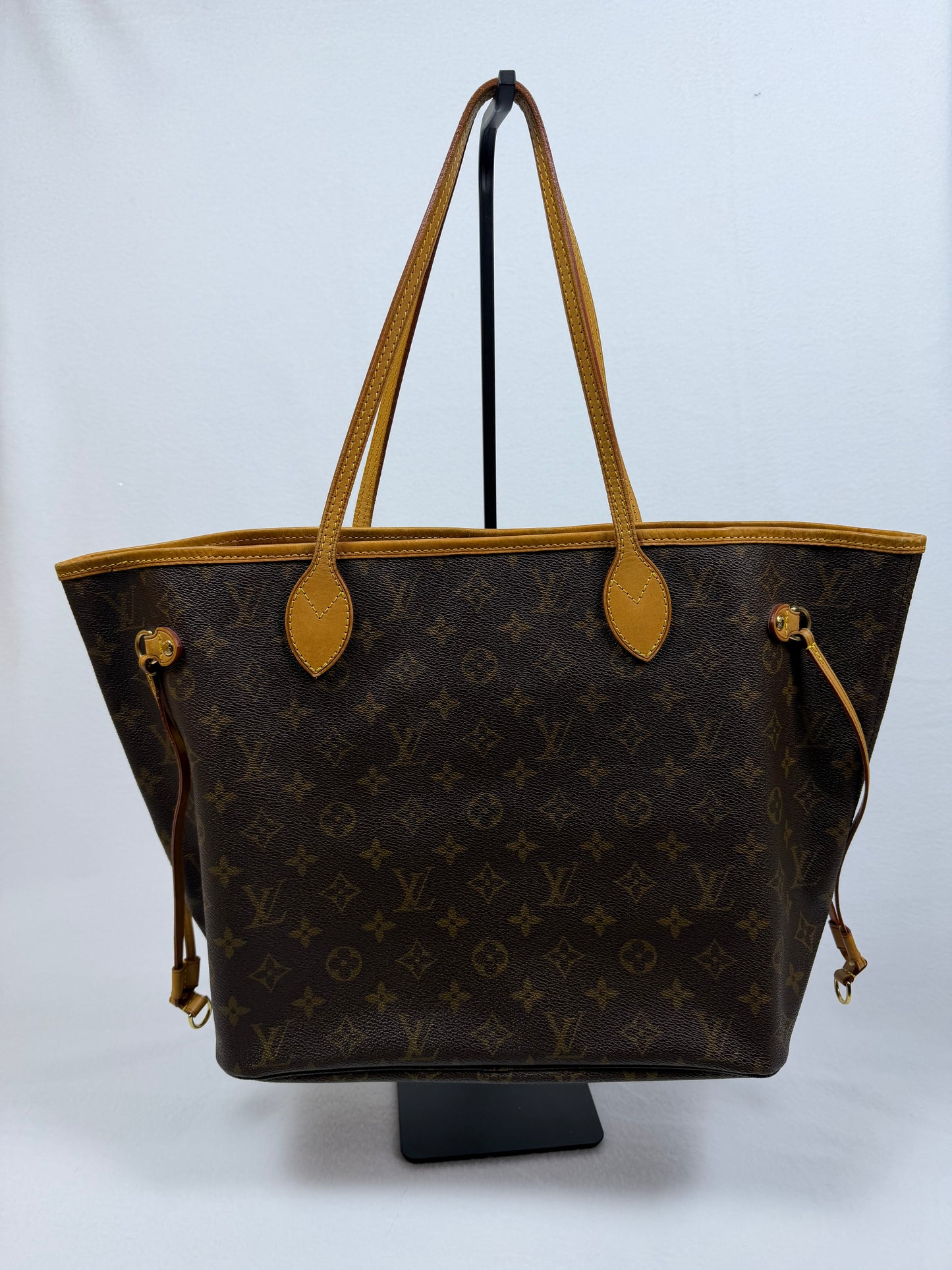 Louis Vuitton Monogram Neverfull MM Tote Bag Brown Vachetta Leather Authentic