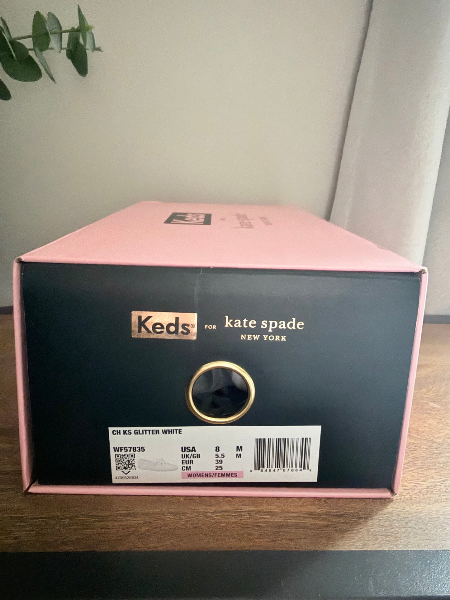 Keds x Kate Spade New York Champion Glitter White Sneakers Size 8 NEW