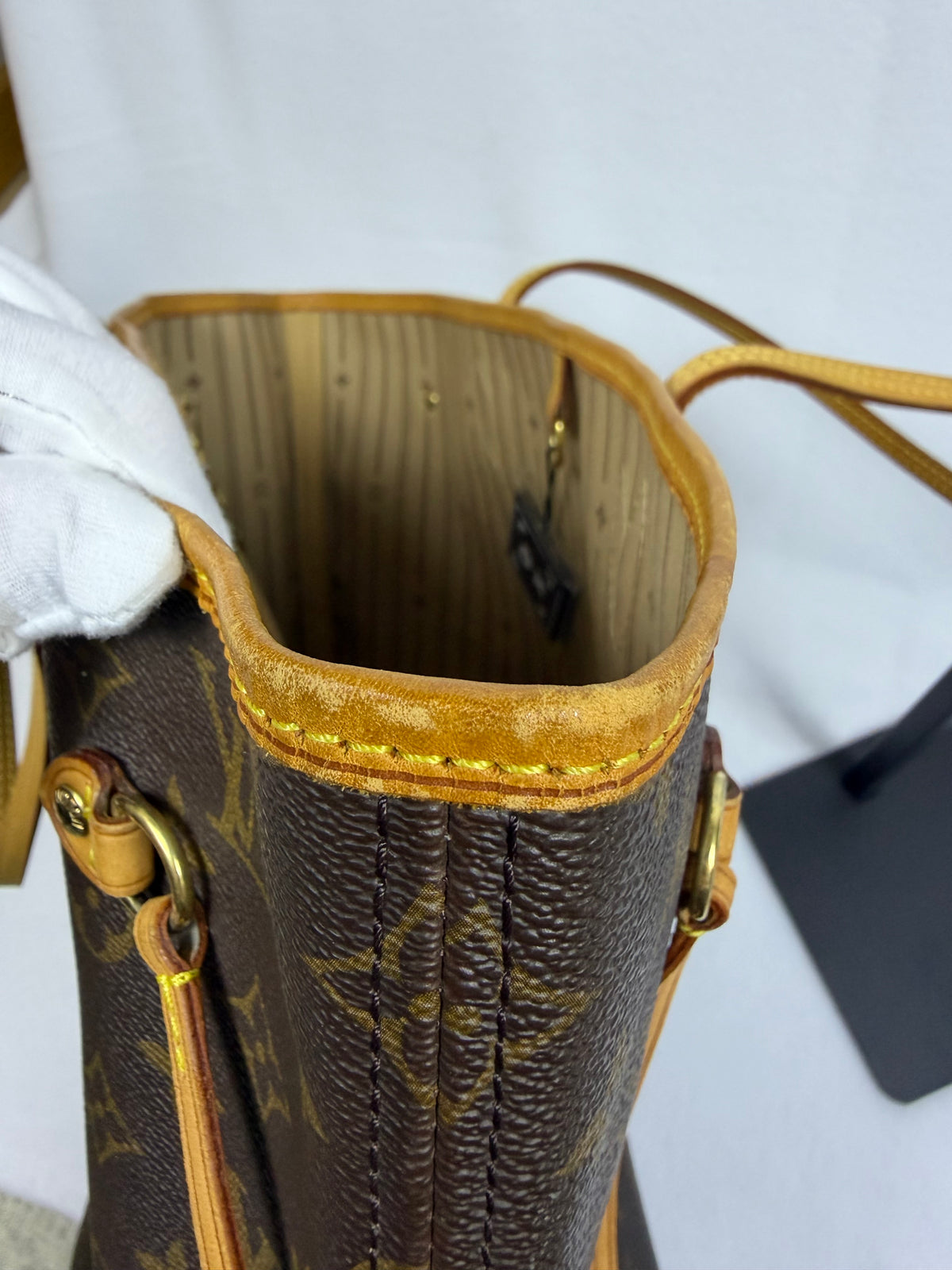 Louis Vuitton Monogram Neverfull MM Tote Bag Brown Vachetta Leather Authentic