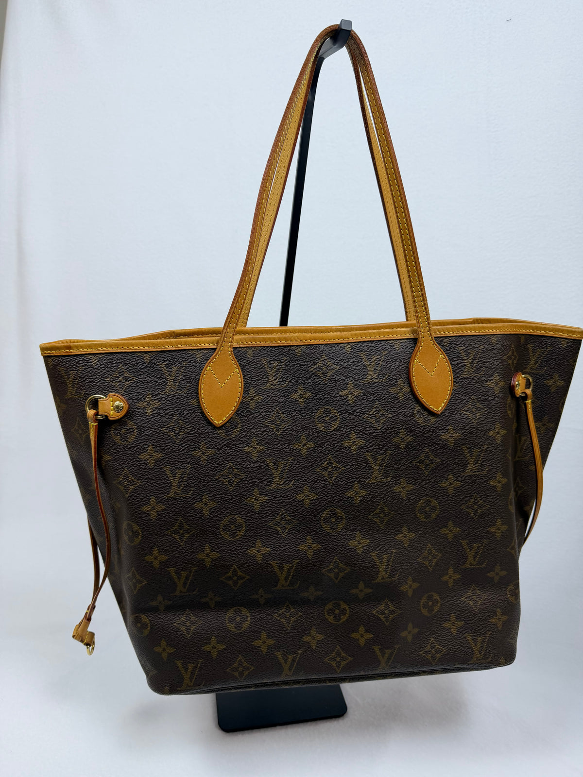 Louis Vuitton Monogram Neverfull MM Tote Bag Brown Vachetta Leather Authentic