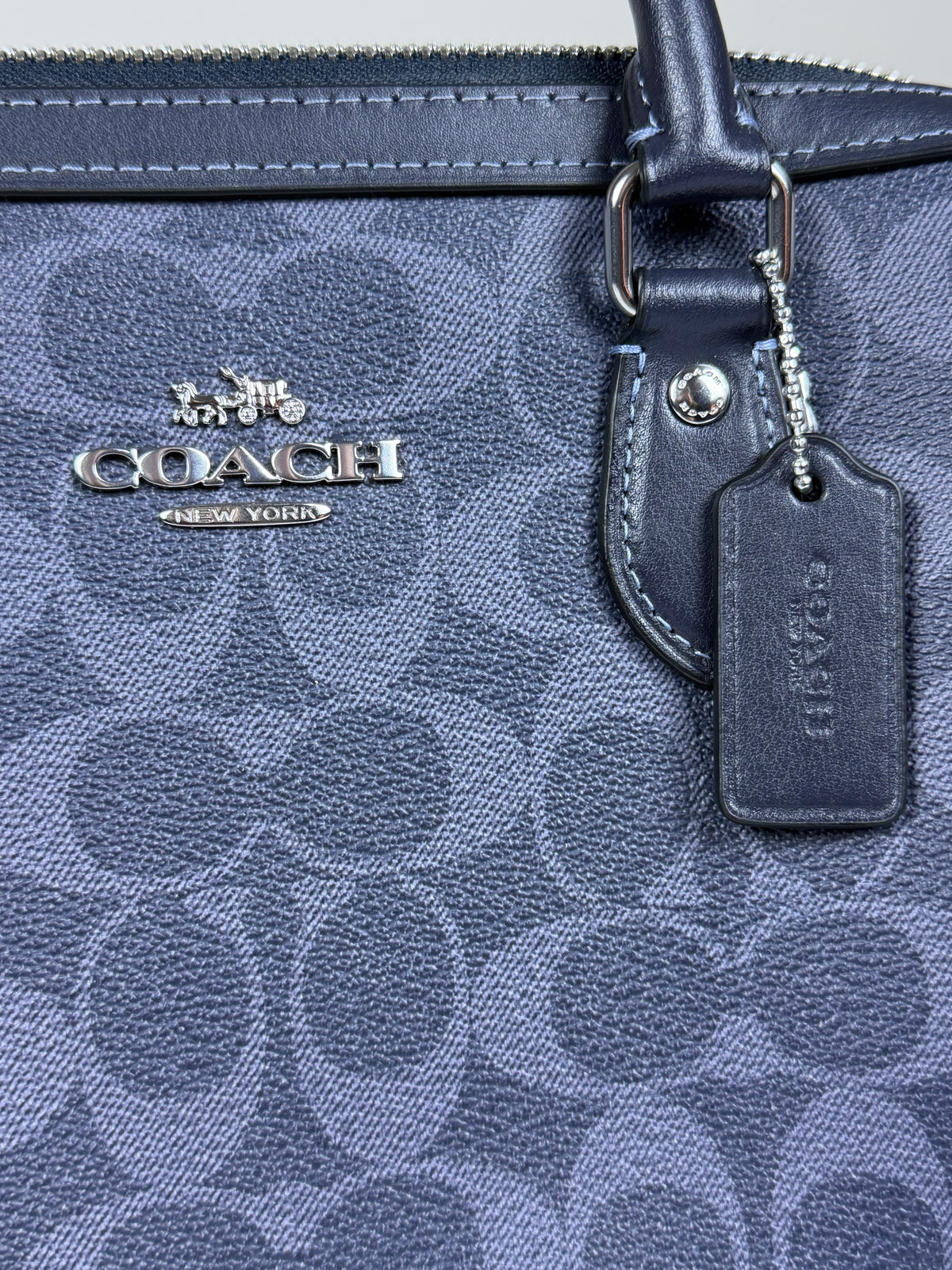SOLD Coach Rowan Satchel In Signature Canvas Midnight Navy Crossbody Bag Purse LIKE NEW