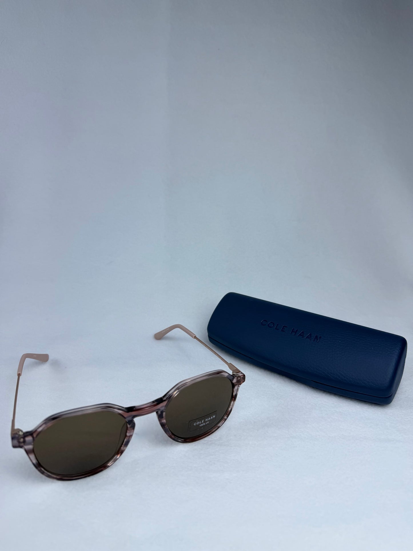 Cole Haan CH6503 Blush Horn Round Sunglasses with Case