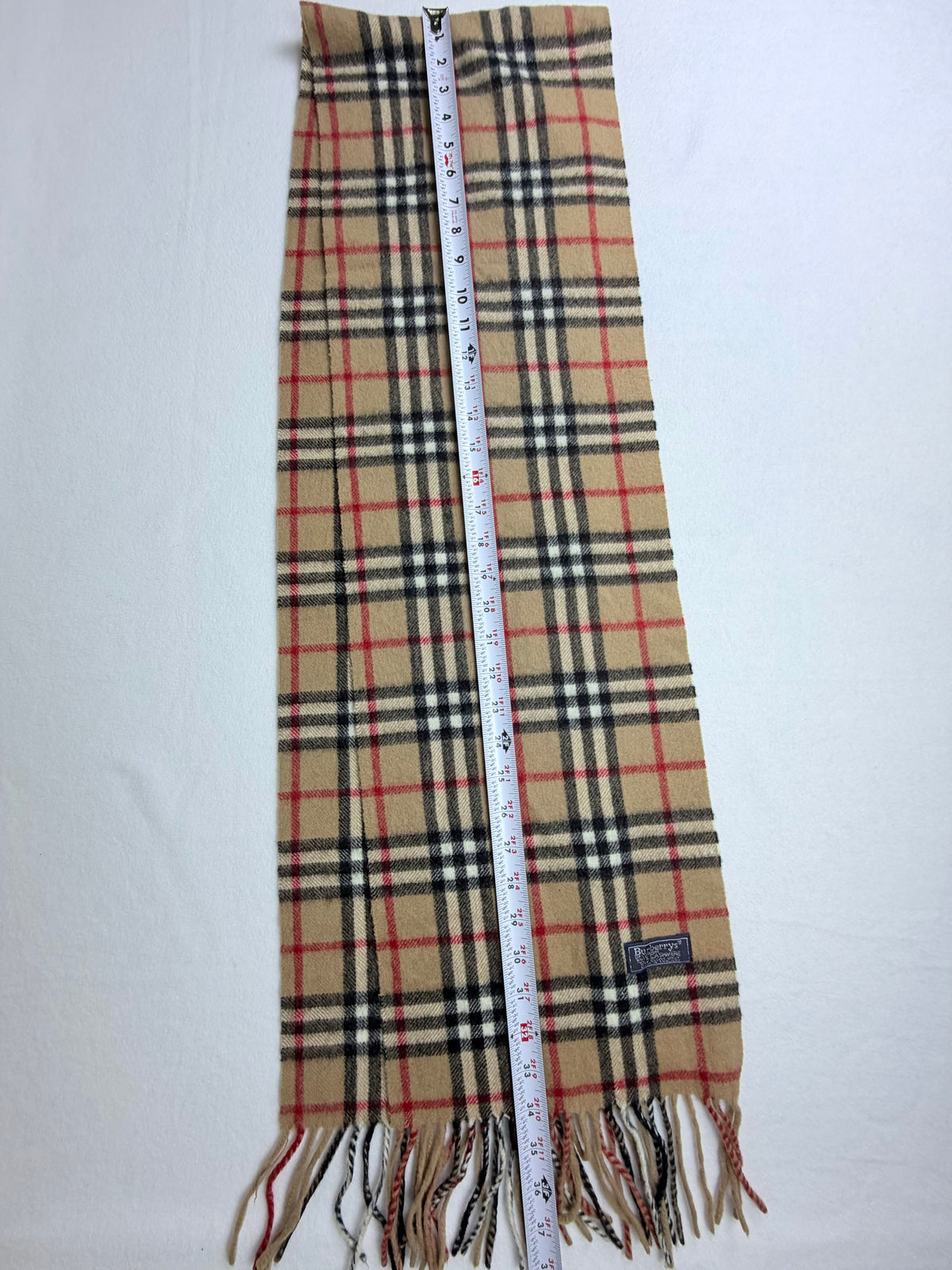 Burberrys of London Nova Check Vintage Scarf 100% Cashmere Made in England