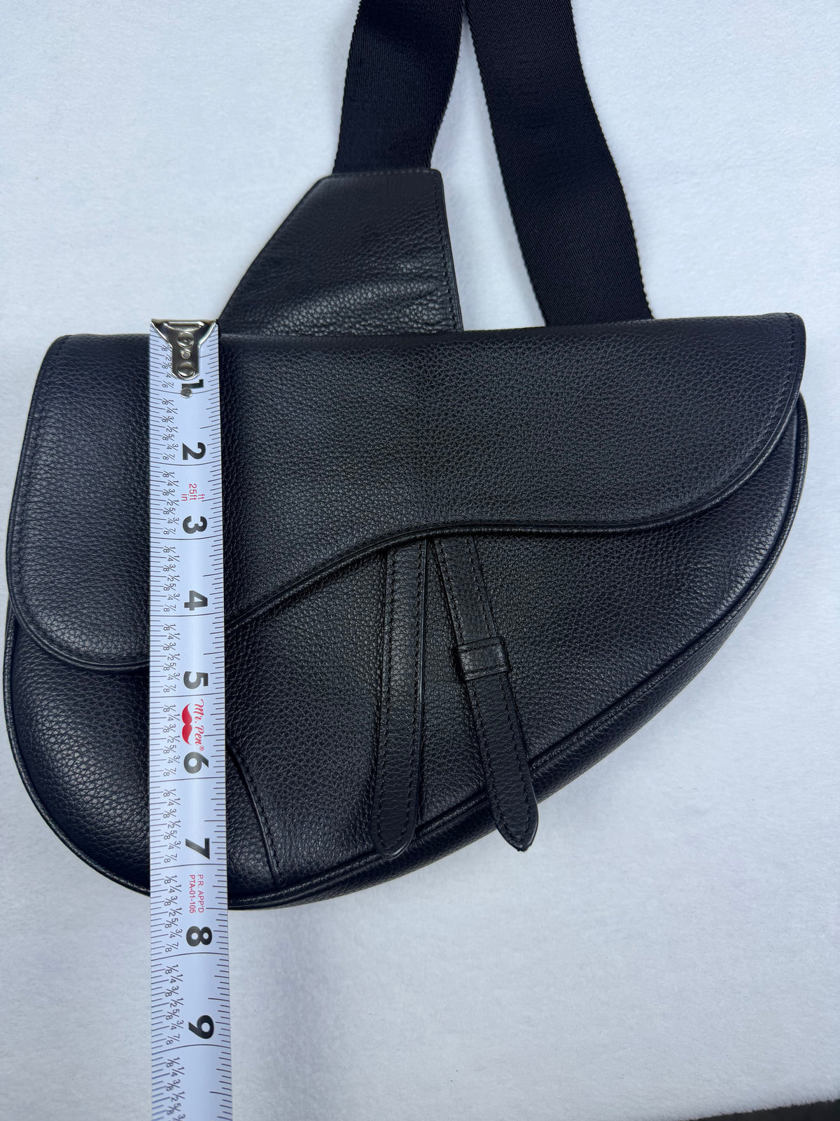 Christian Dior Black Grained Calfskin Saddle Crossbody Bum Bag