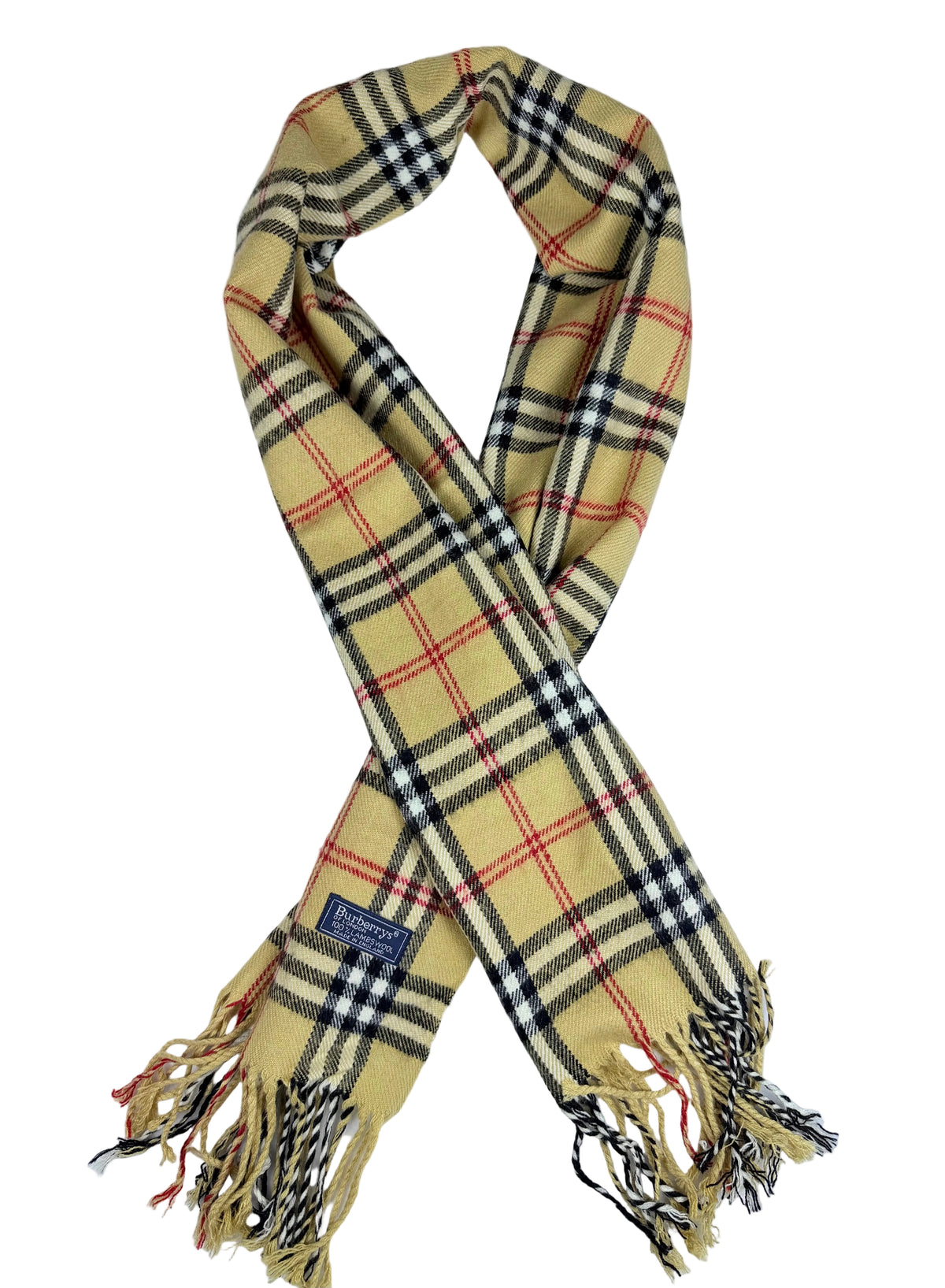 SOLD Burberrys of London Nova Check Vintage Scarf 100% Lambswool Made in England