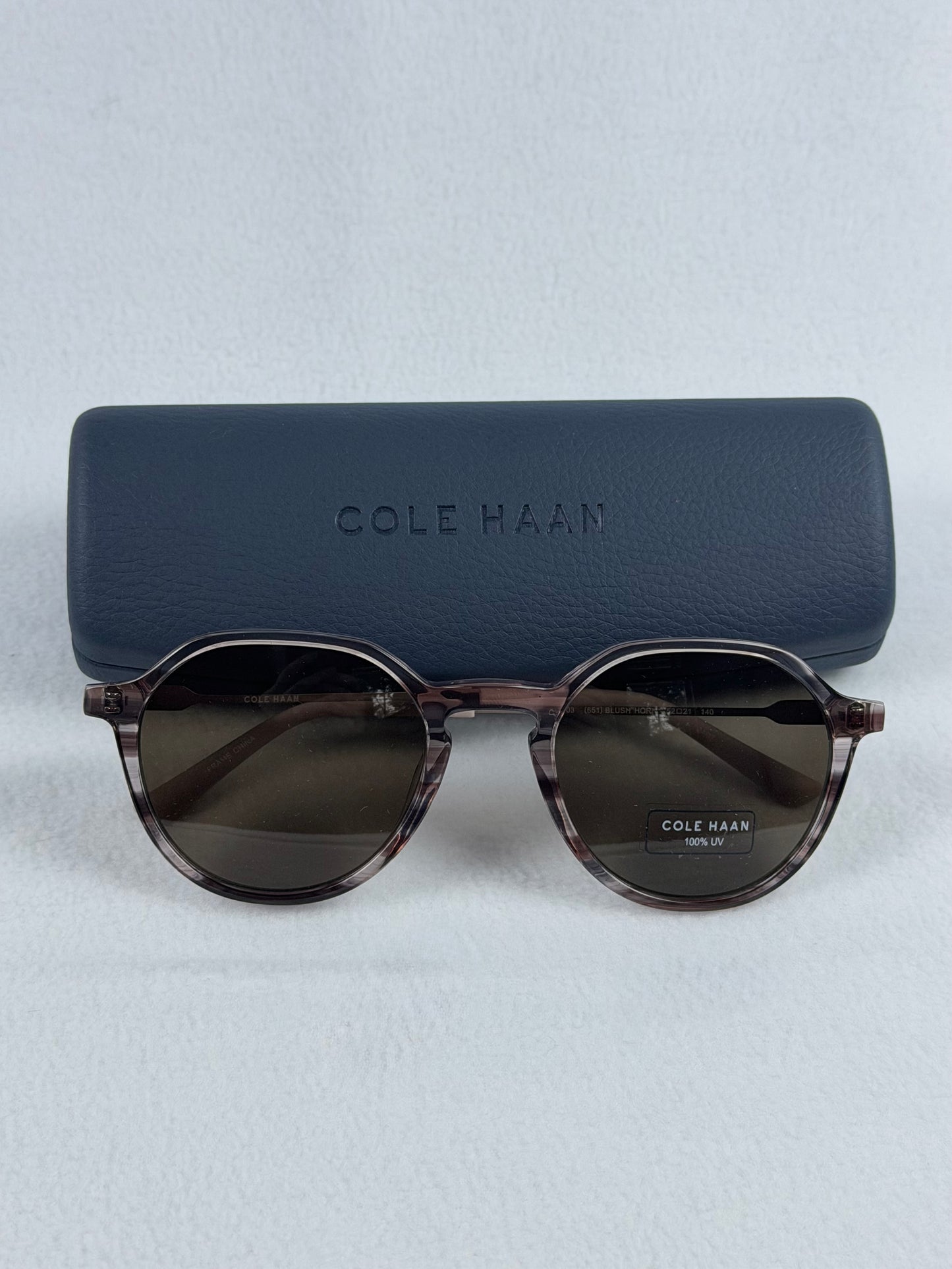 Cole Haan CH6503 Blush Horn Round Sunglasses with Case