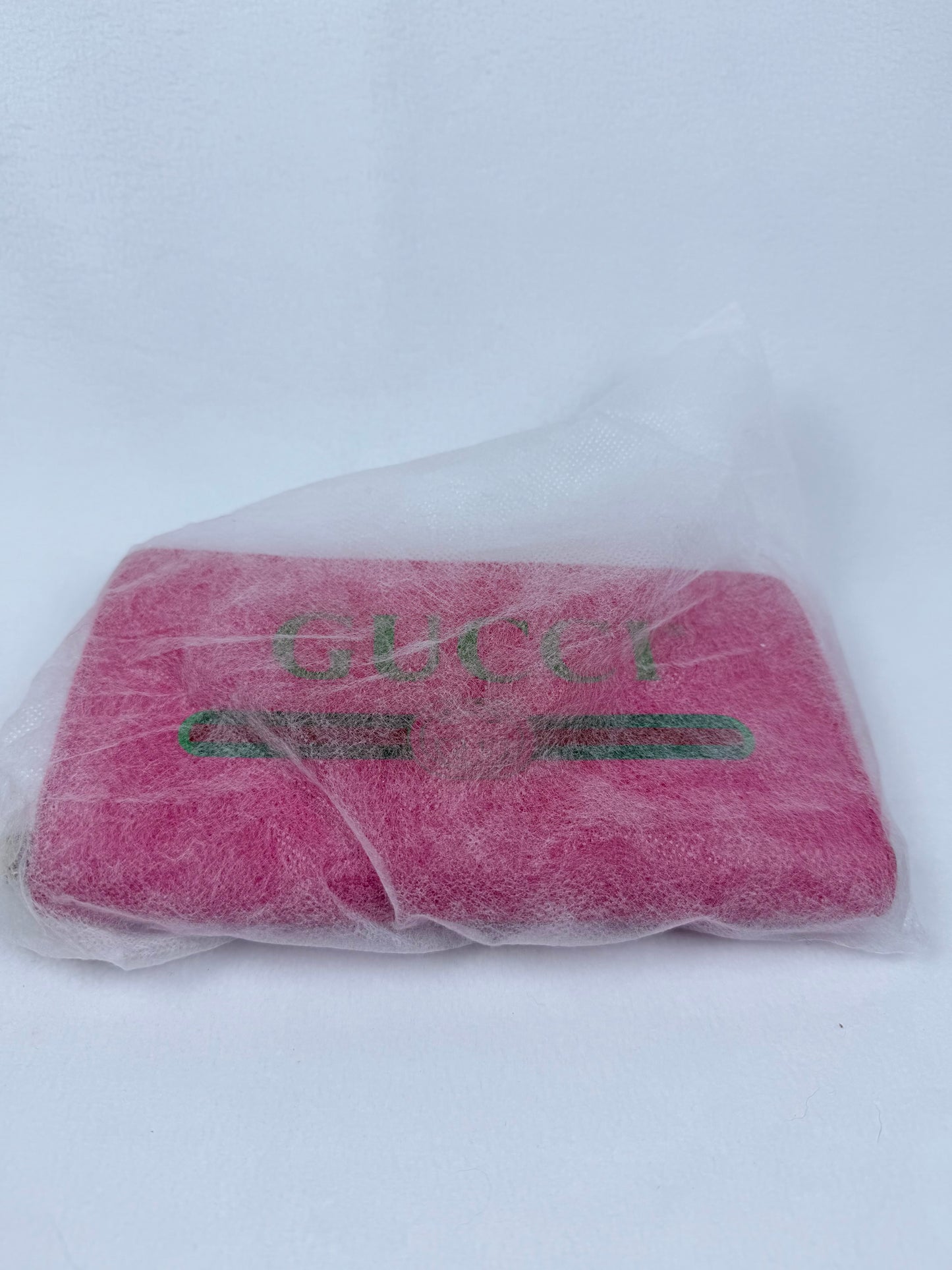 GUCCI Vintage Logo Pink Leather ZipAround Long Wallet Signature Stripe
