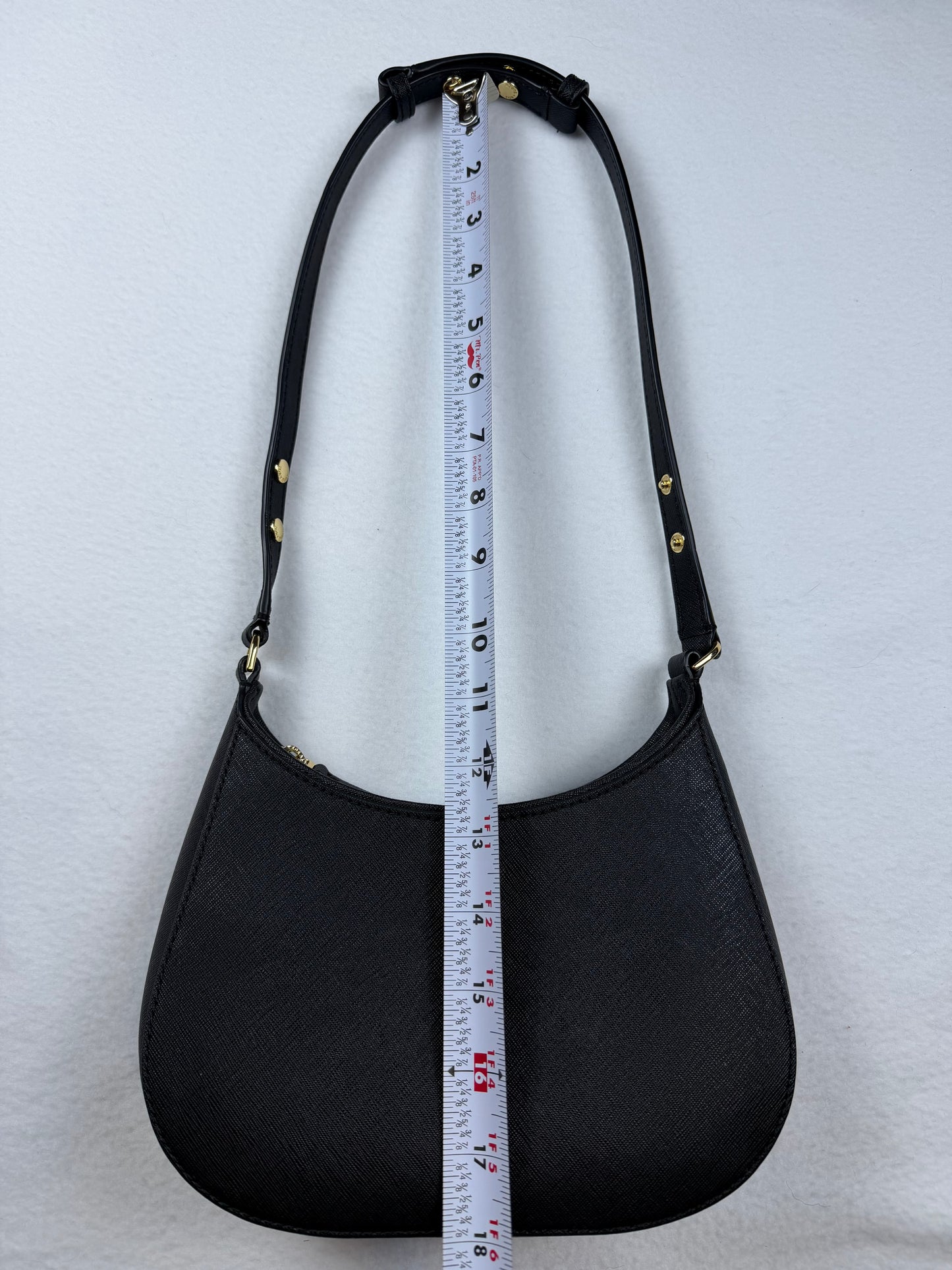 Tory Burch Black Emerson Zip Shoulder Bag Gold Hardware