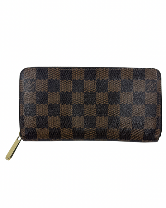 Louis Vuitton Damier Ebene Zippy Leather Wallet