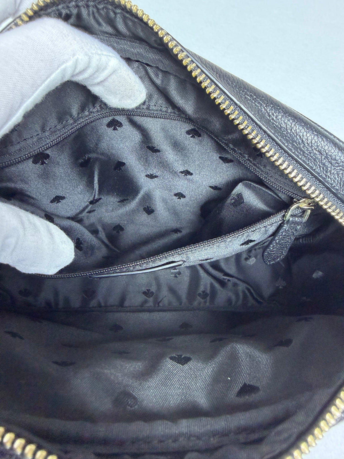 Kate Spade New York Black Pebbled Leather Camera Crossbody Bag & Strap Pouch