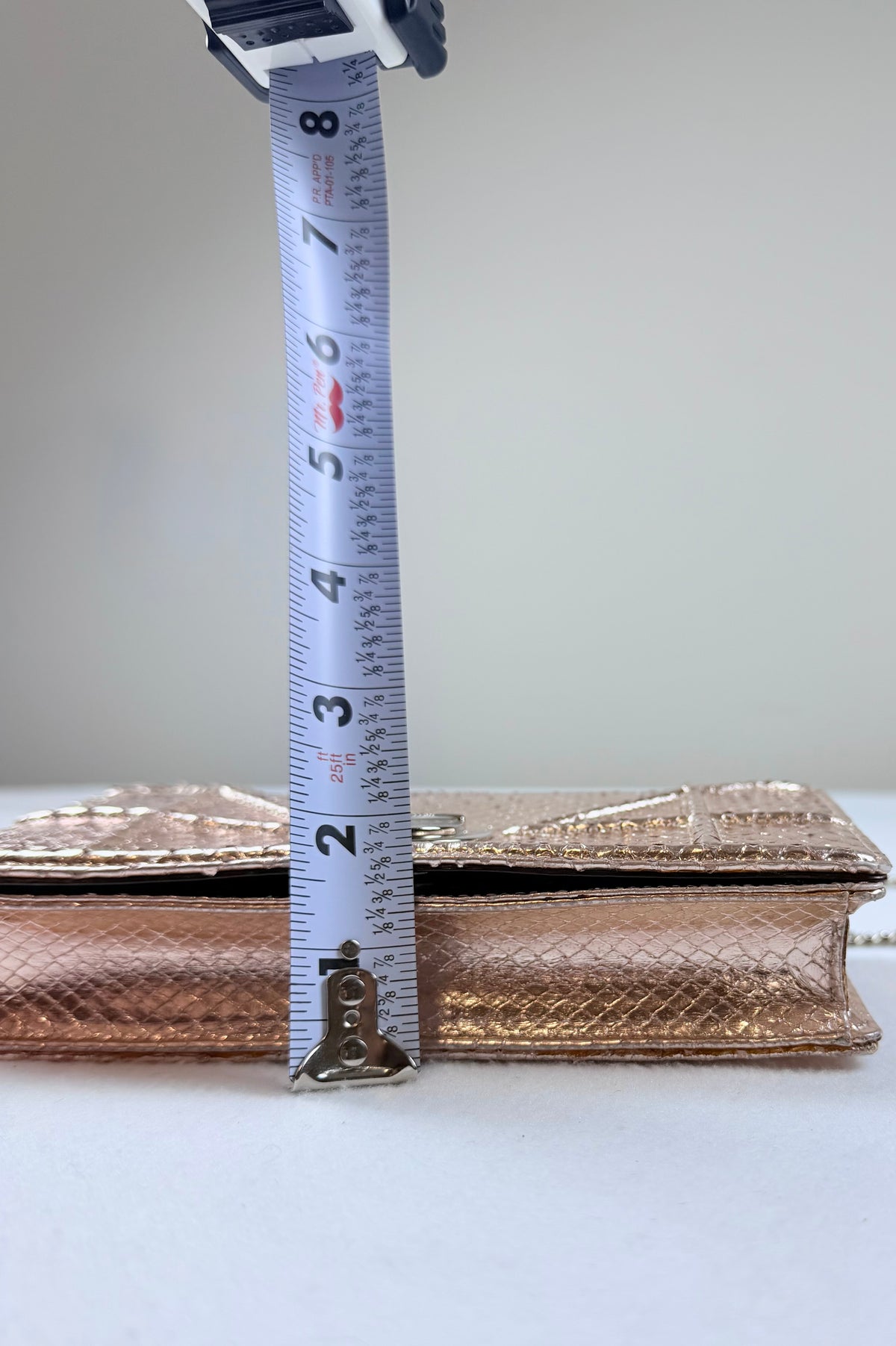 Christian Dior Rose Gold Python Diorama Promenade Pouch Chain Crossbody Bag RARE