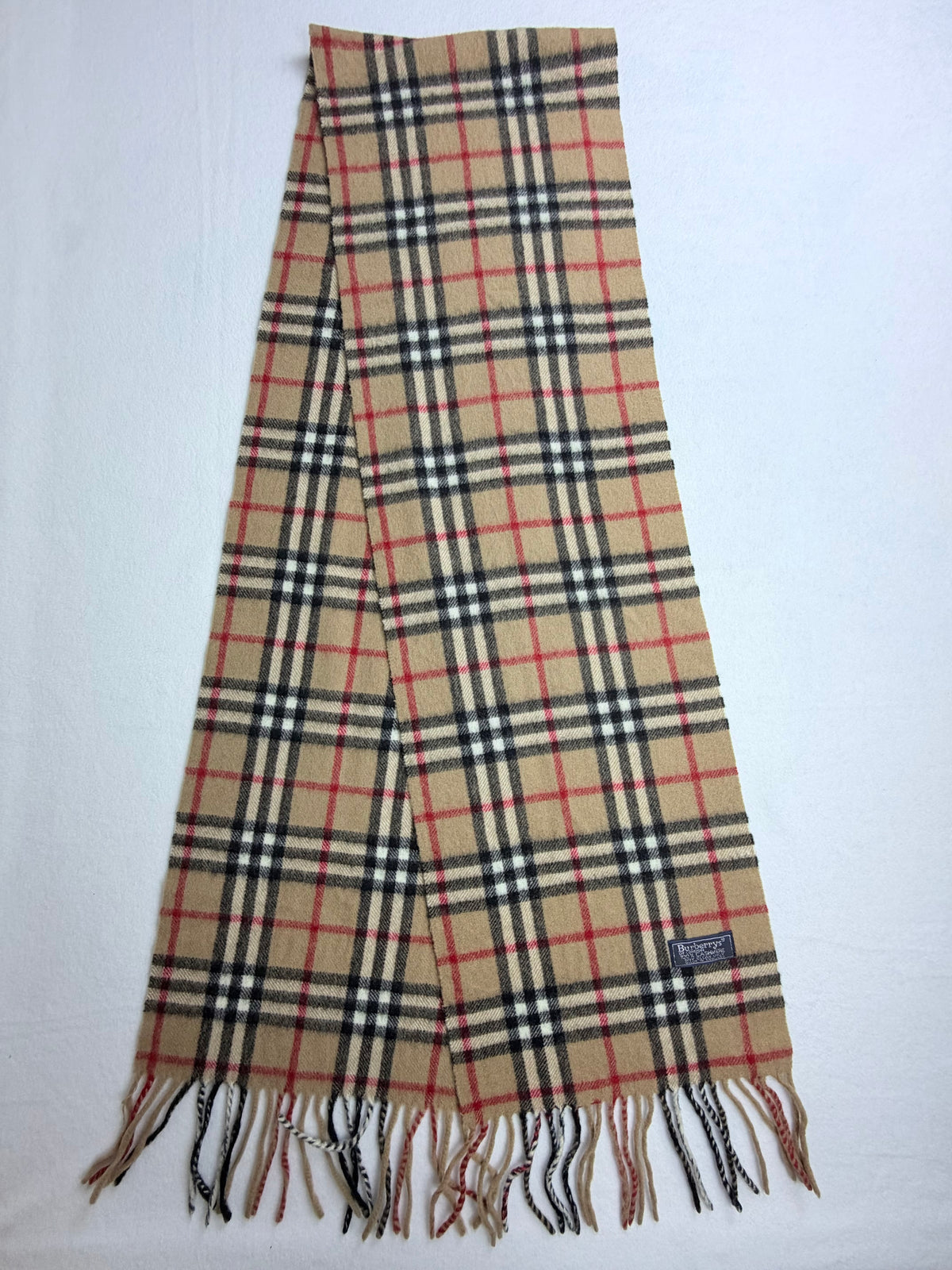 Burberrys of London Nova Check Vintage Scarf 100% Cashmere Made in England