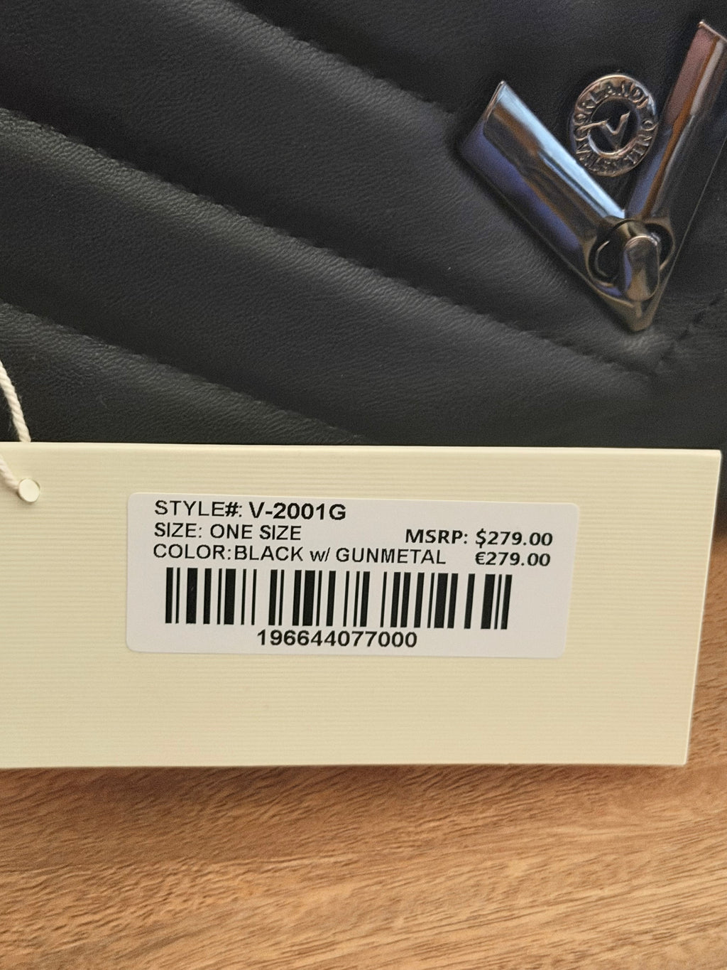 NWT Valentino Orlandi Black
Vegan Leather Quilted Gunmetal
Chain Shoulder Bag