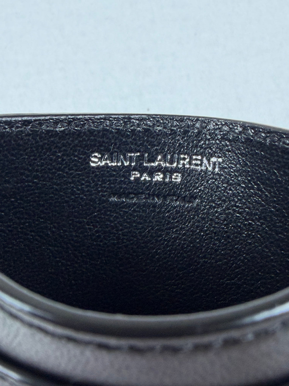Saint Laurent YSL Monogram Black & White Printed Leather Card Case Wallet