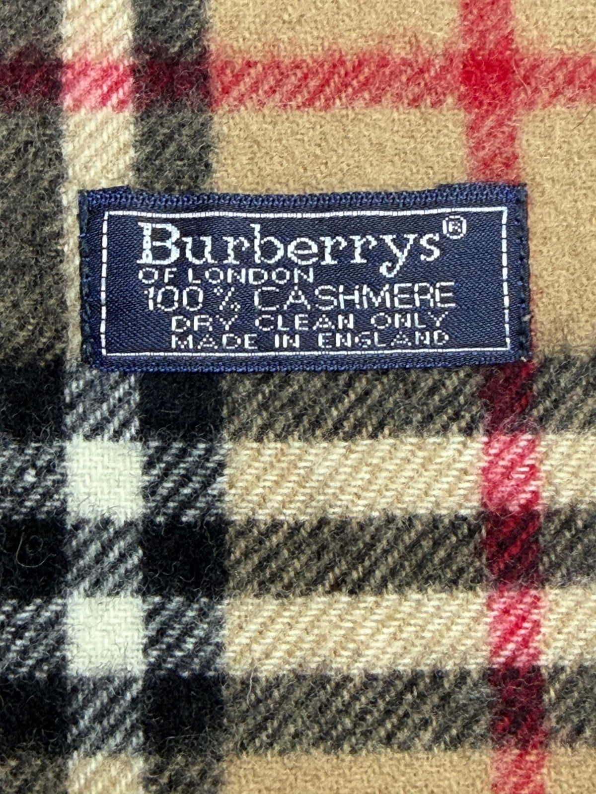 Burberrys of London Nova Check Vintage Scarf 100% Cashmere Made in England