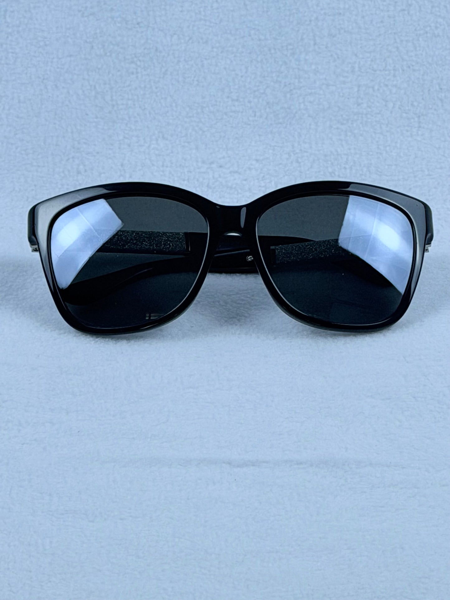 Jimmy Choo Cora/S Black Glitter Temple Sunglasses with Case