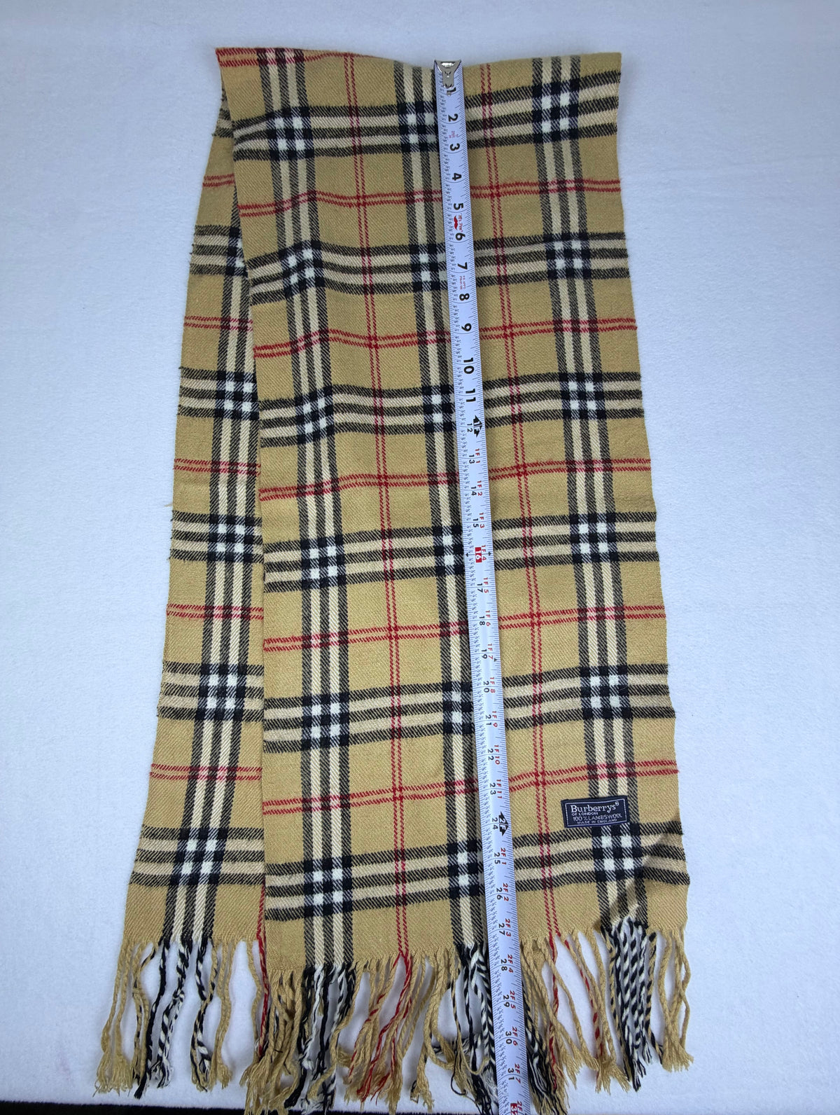 SOLD Burberrys of London Nova Check Vintage Scarf 100% Lambswool Made in England