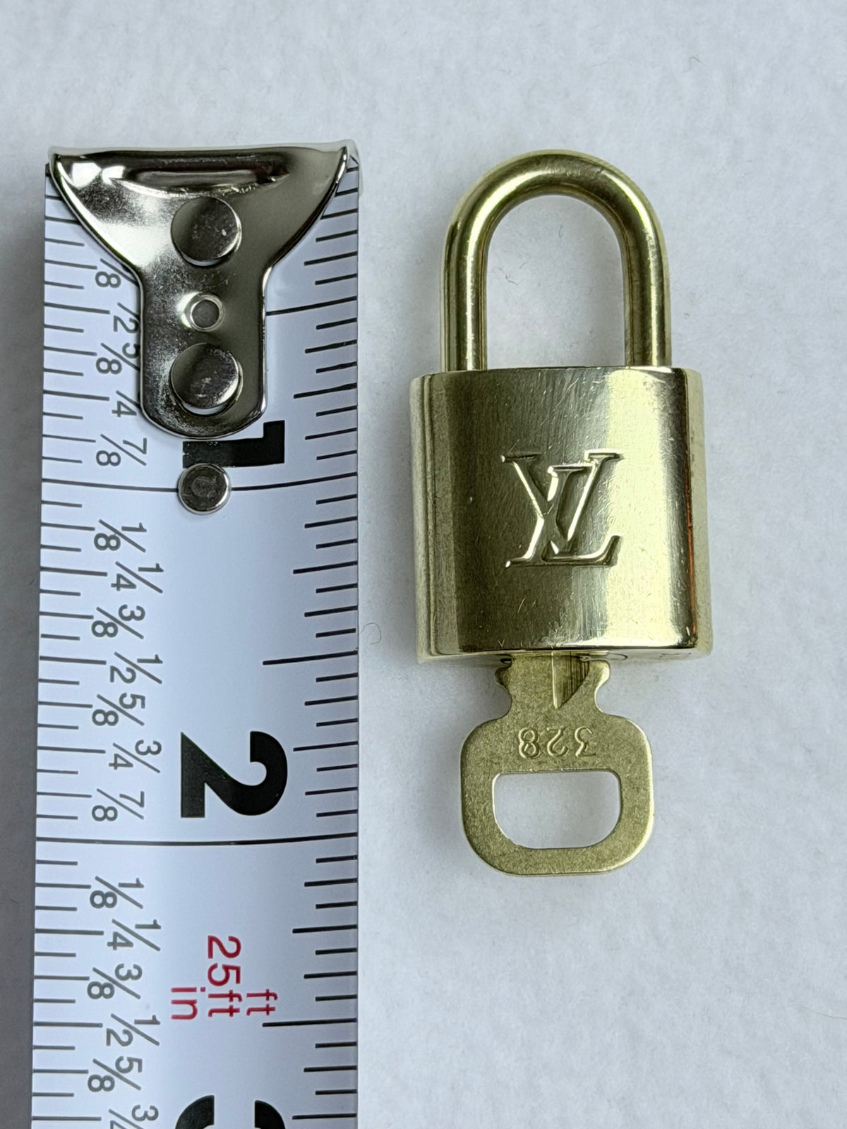 Louis Vuitton Gold Brass Lock Padlock & Key #328 Bag Charm Accessory