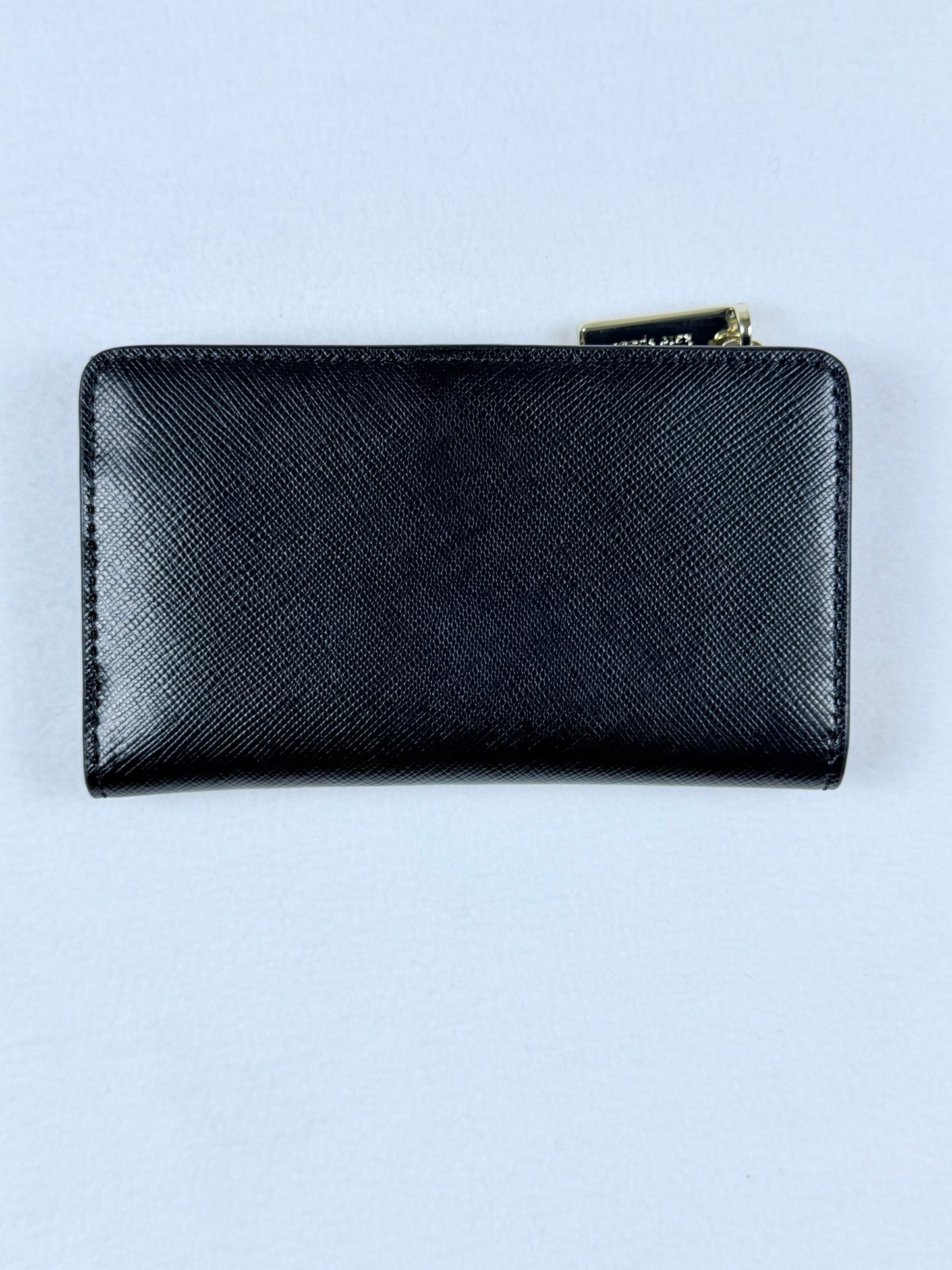 Kate Spade New York Black Saffiano Leather Snap Closure Card Case Wallet ID Holder