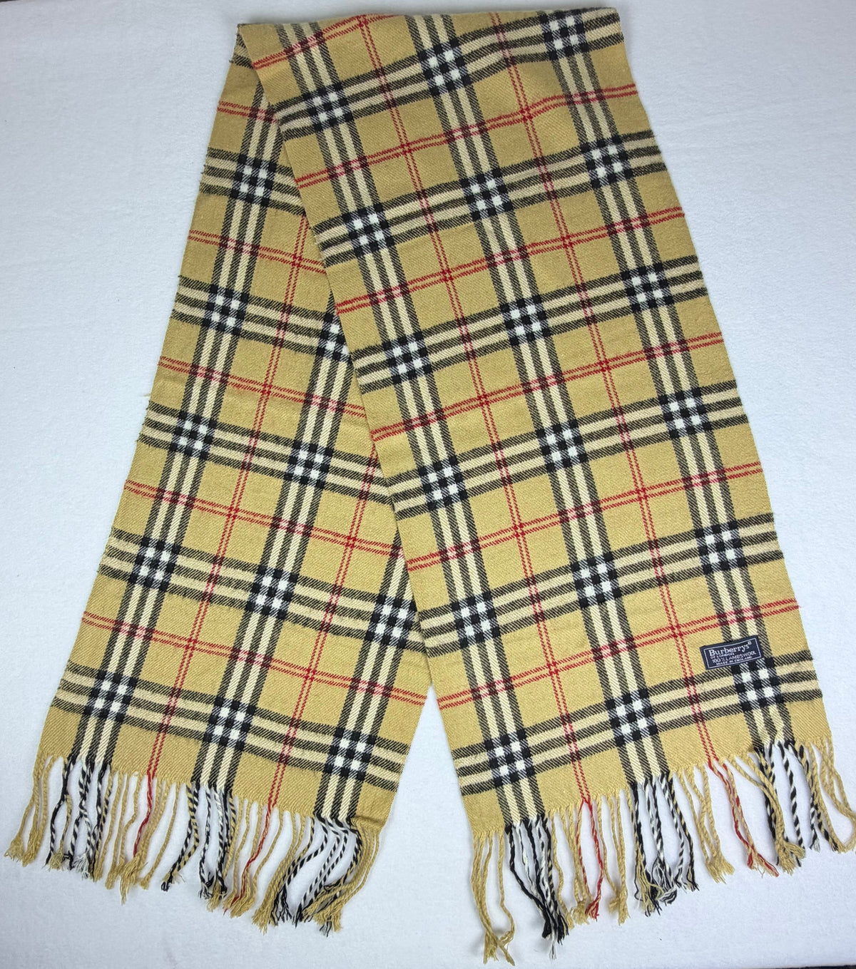SOLD Burberrys of London Nova Check Vintage Scarf 100% Lambswool Made in England