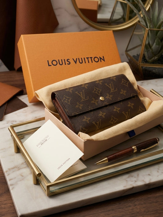 Louis Vuitton Monogram Long Trifold Wallet – Full Set (Box/Dust Bag)