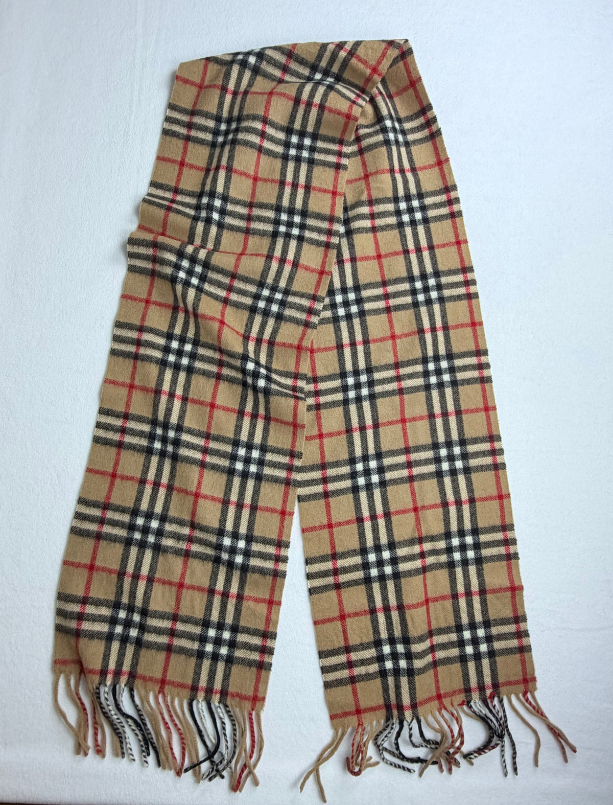 Burberrys of London Nova Check Vintage Scarf 100% Cashmere Made in England