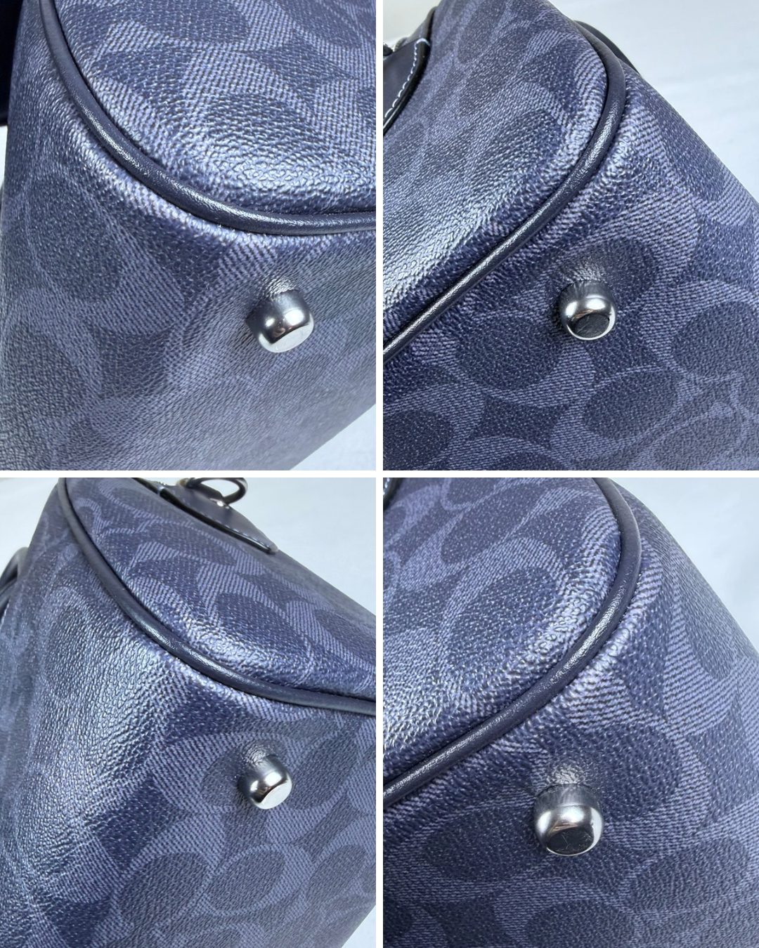 SOLD Coach Rowan Satchel In Signature Canvas Midnight Navy Crossbody Bag Purse LIKE NEW