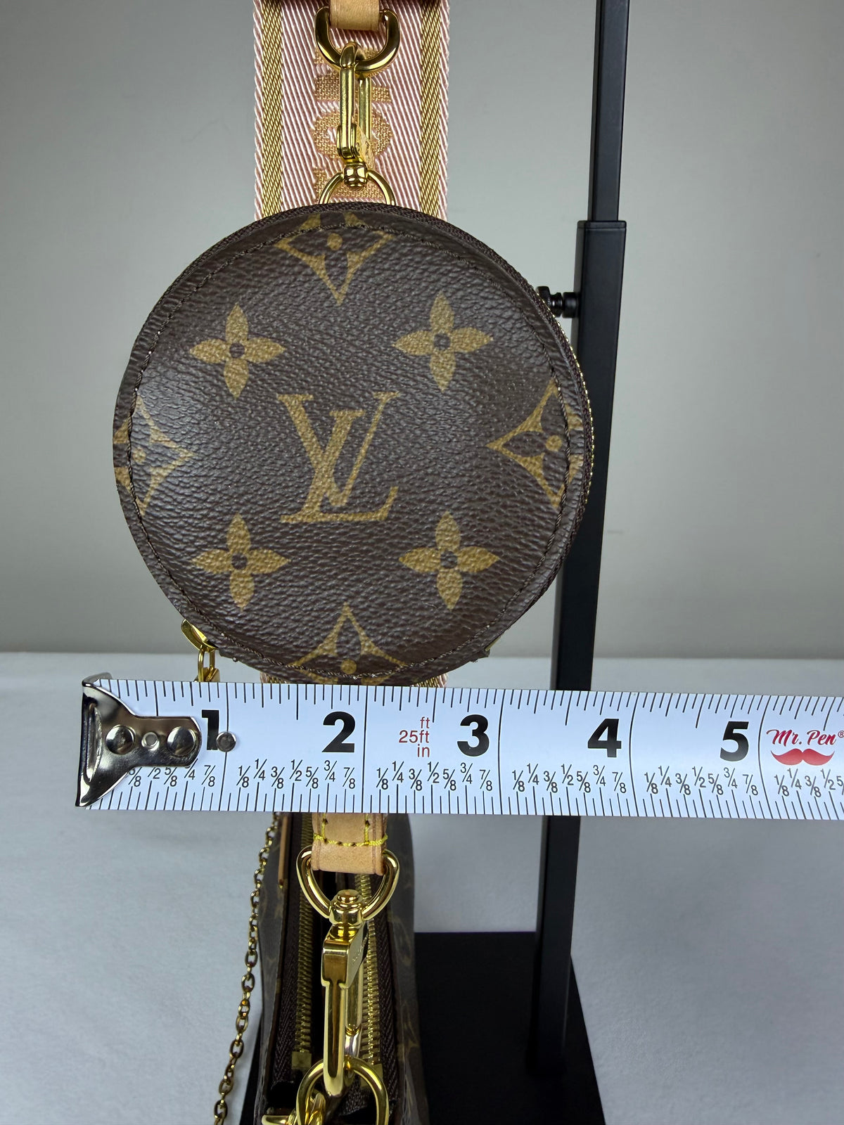 Louis Vuitton Monogram Multi Pochette Accessoires Crossbody Bag - Pink Jacquard Strap & Gold Hardware Set