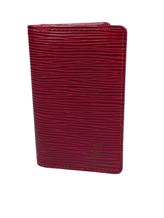 Louis Vuitton Red Epi Leather Pocket Organizer Card Holder Wallet