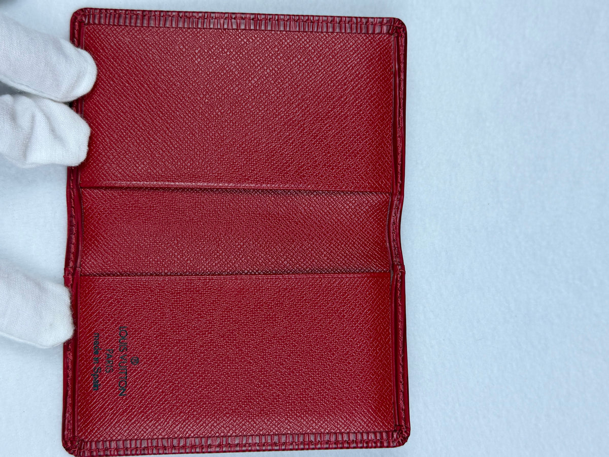 Louis Vuitton Red Epi Leather Pocket Organizer Card Holder Wallet