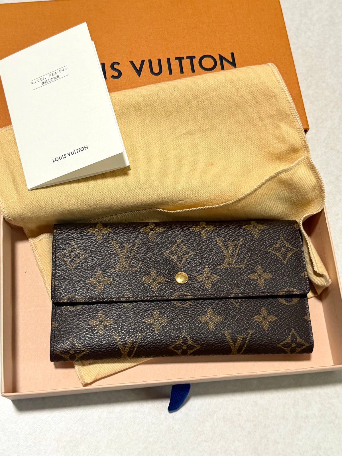 Louis Vuitton Monogram Long Trifold Wallet – Full Set (Box/Dust Bag)