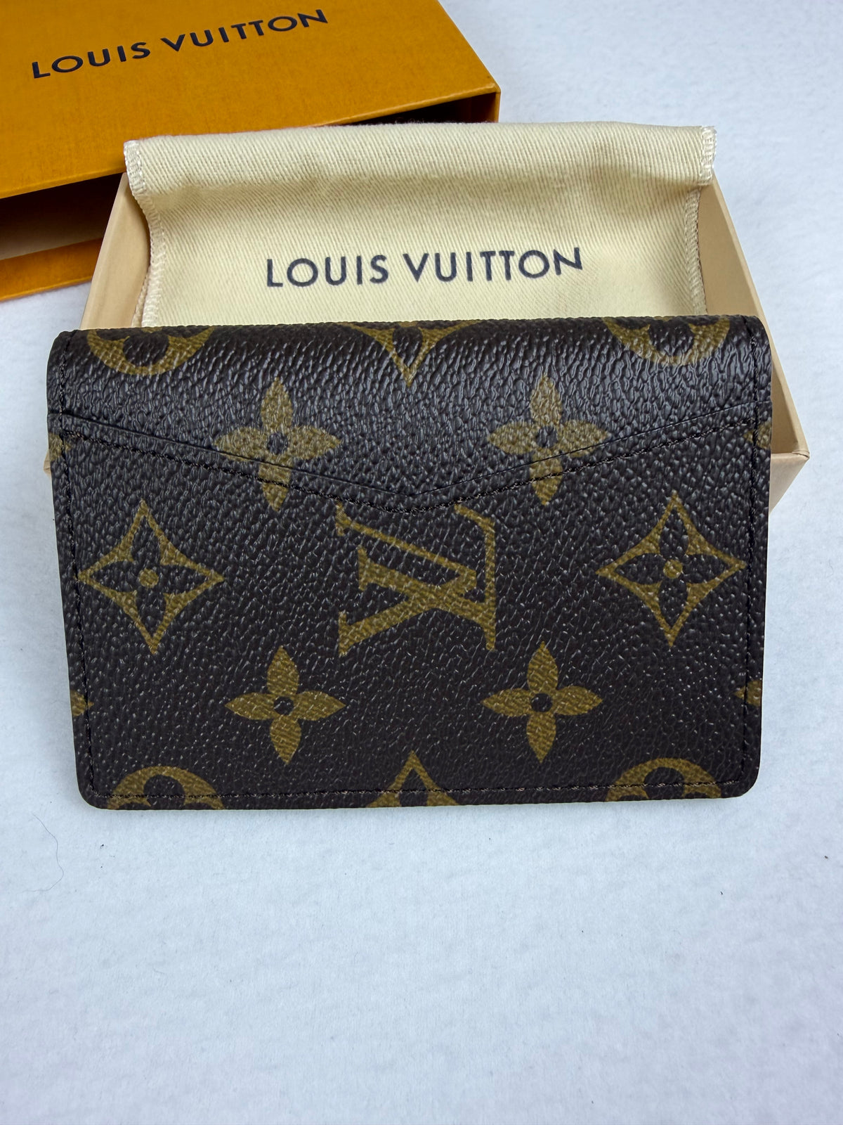 Louis Vuitton Monogram Pocket Organizer Wallet Card Holder w/ Box