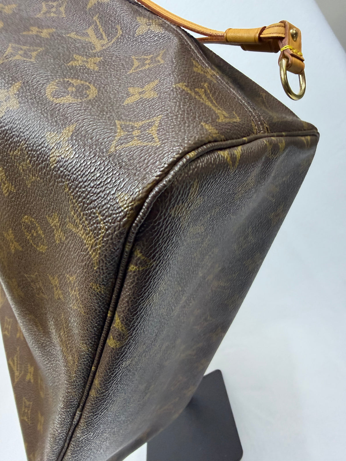Louis Vuitton Monogram Neverfull MM Tote Bag Brown Vachetta Leather Authentic