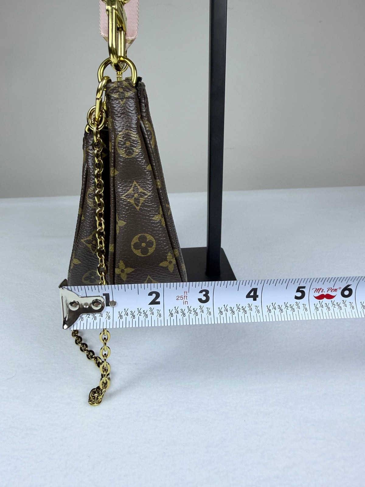 Louis Vuitton Monogram Multi Pochette Accessoires Crossbody Bag - Pink Jacquard Strap & Gold Hardware Set