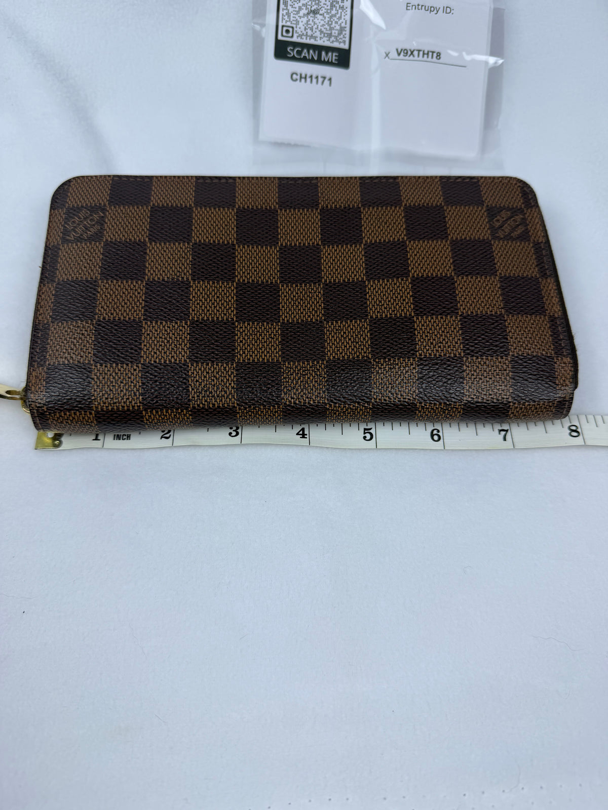 Louis Vuitton Damier Ebene Zippy Leather Wallet