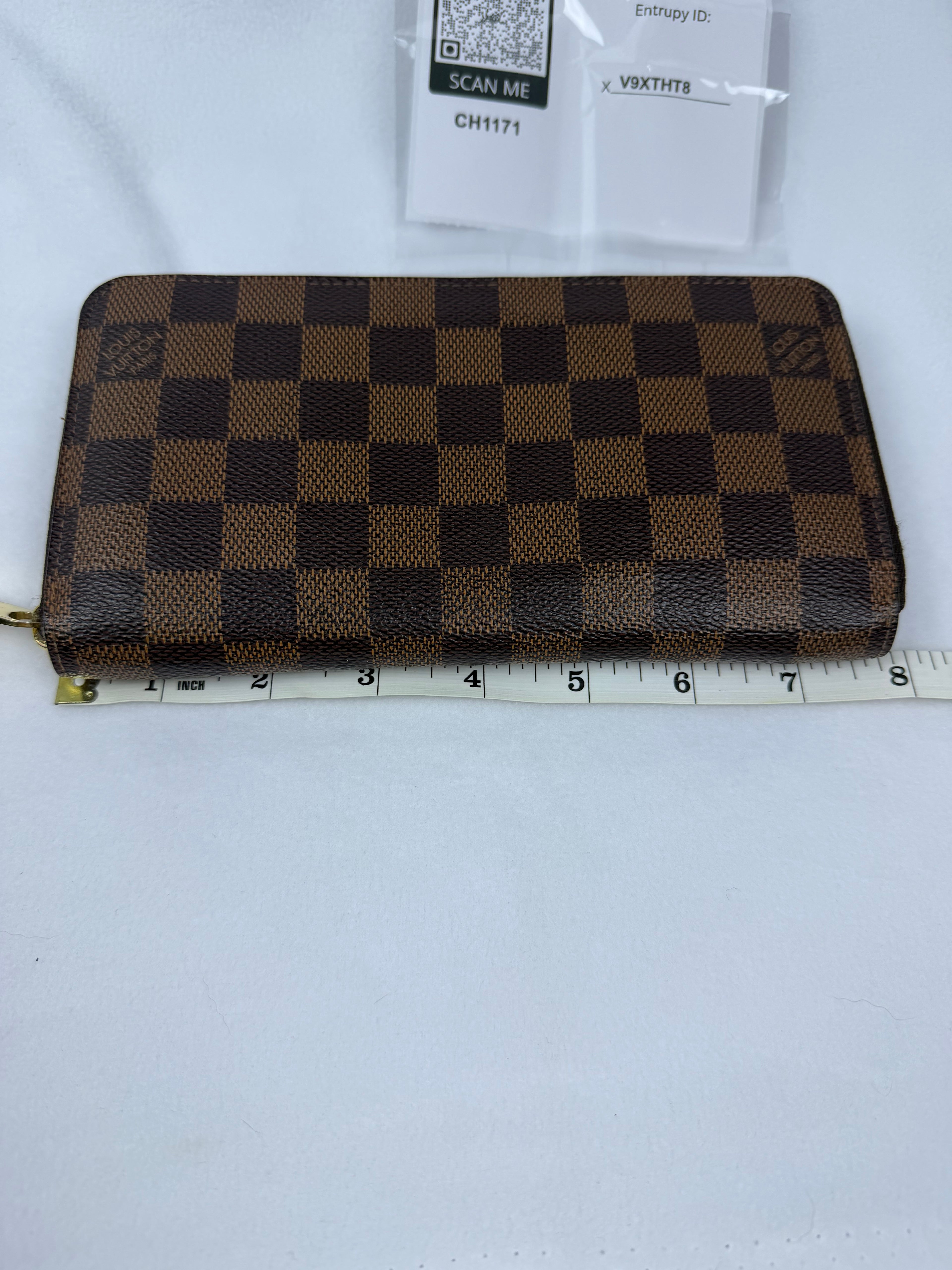 Louis Vuitton Damier Ebene Zippy Leather Wallet