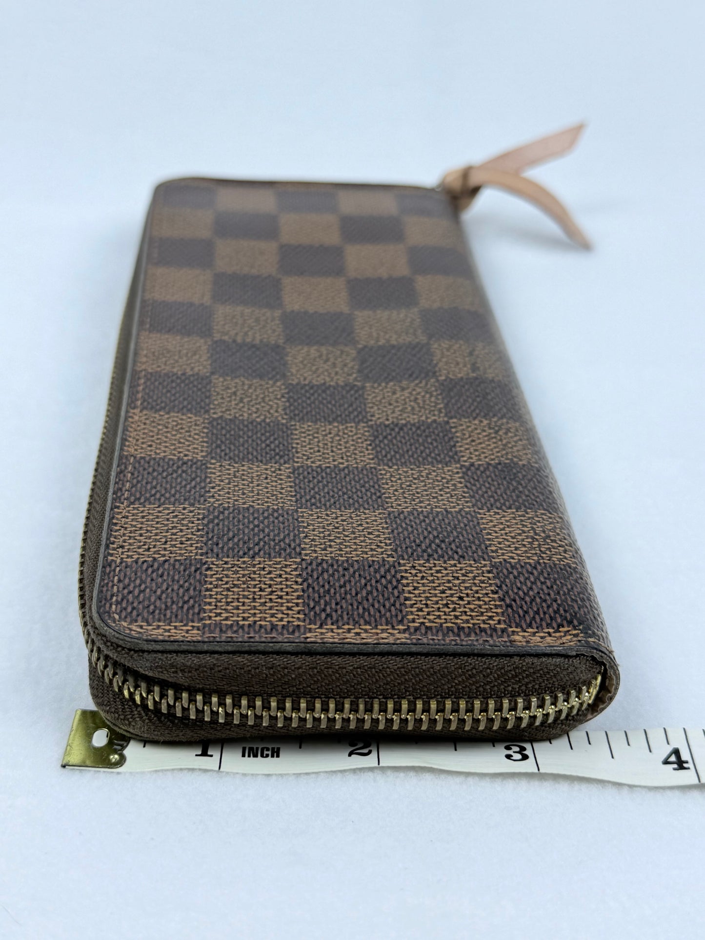 LOUIS VUITTON Clemence Wallet Damier Ebène Zip-Around Ballerine Pink Interior