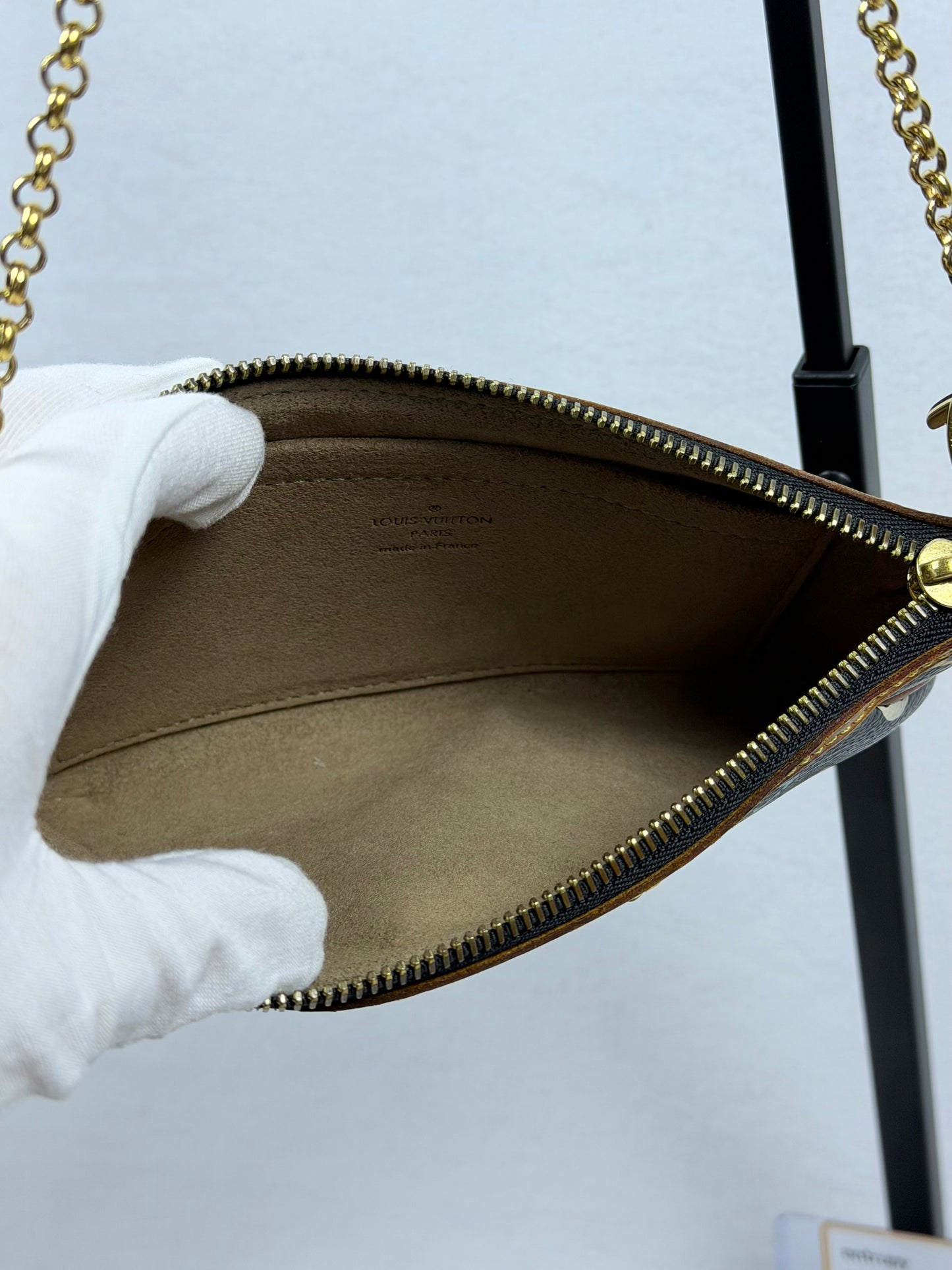 Louis Vuitton Monogram Multicolore Murakami Black Milla Pochette MM Chain Clutch w/ Entrupy COA