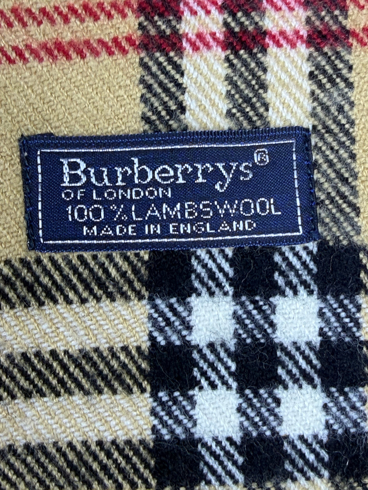 SOLD Burberrys of London Nova Check Vintage Scarf 100% Lambswool Made in England
