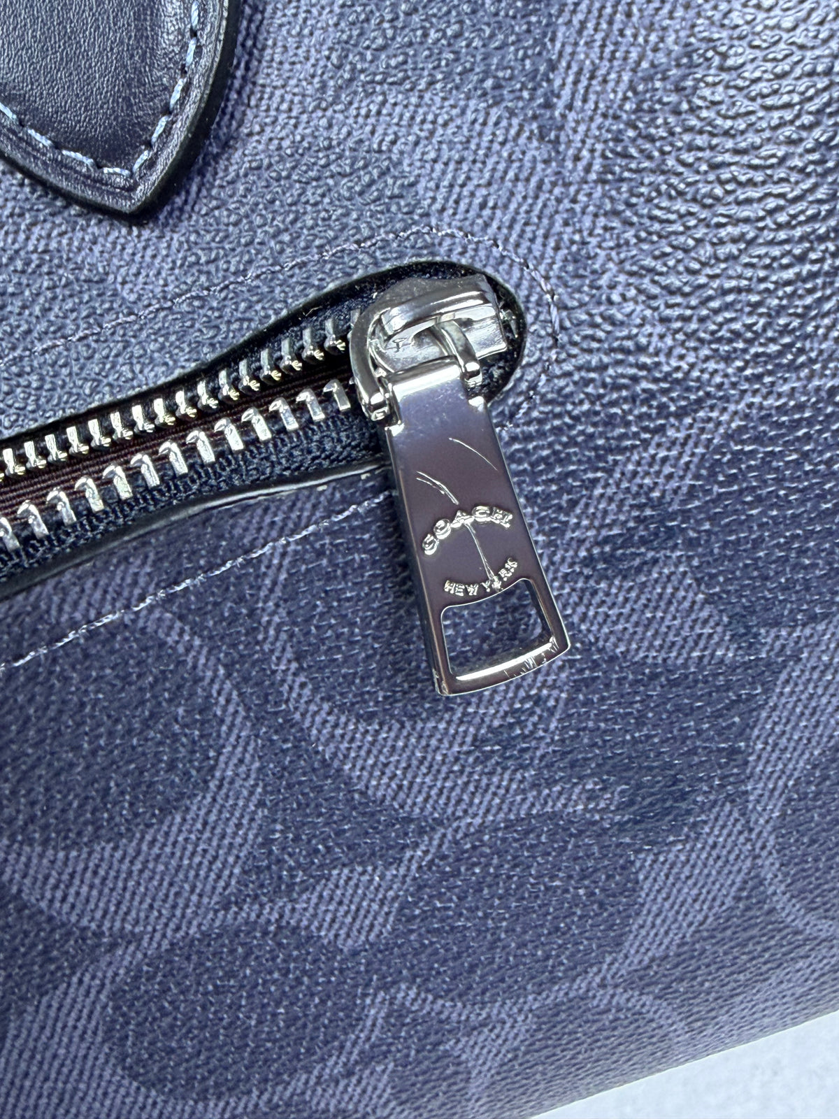 SOLD Coach Rowan Satchel In Signature Canvas Midnight Navy Crossbody Bag Purse LIKE NEW