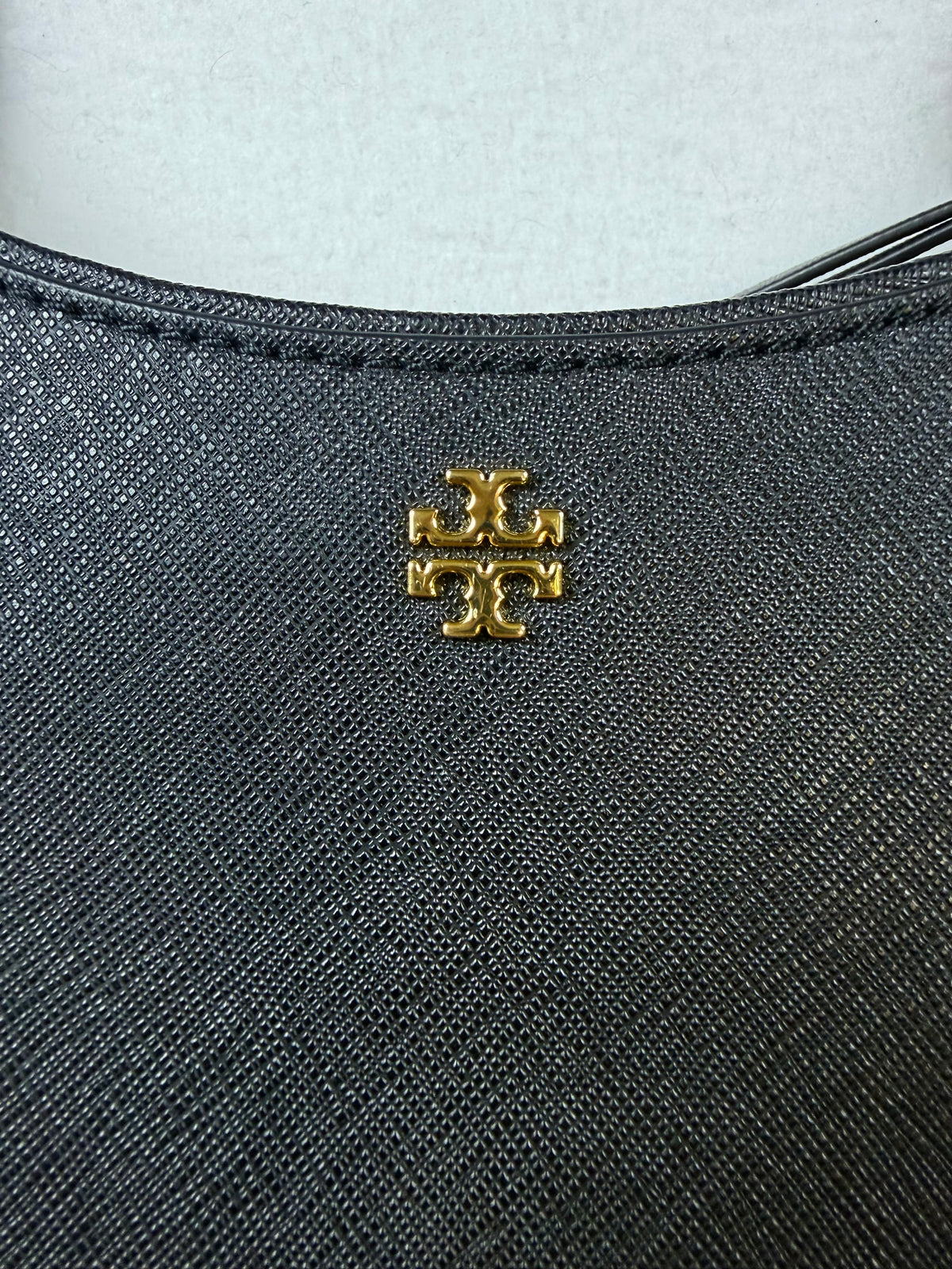Tory Burch Black Emerson Zip Shoulder Bag Gold Hardware