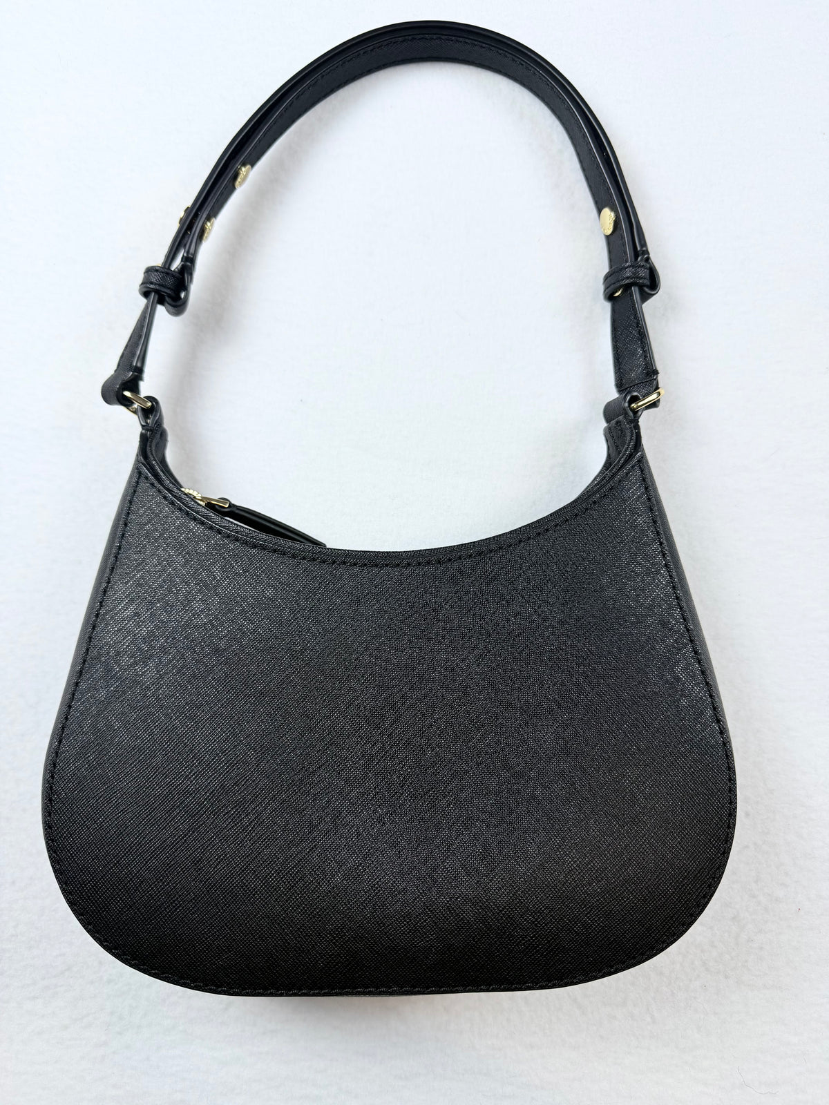 Tory Burch Black Emerson Zip Shoulder Bag Gold Hardware