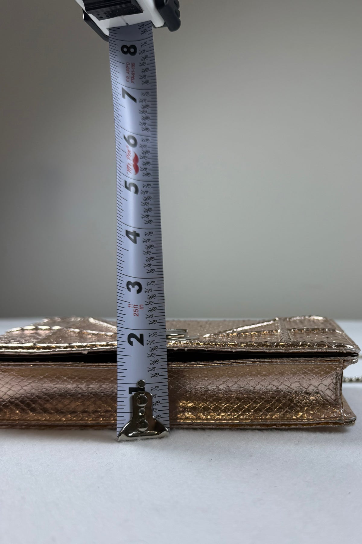 Christian Dior Rose Gold Python Diorama Promenade Pouch Chain Crossbody Bag RARE
