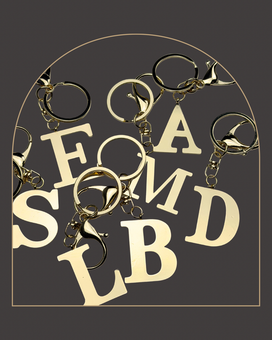 Gold Colored Letter Bag Charm